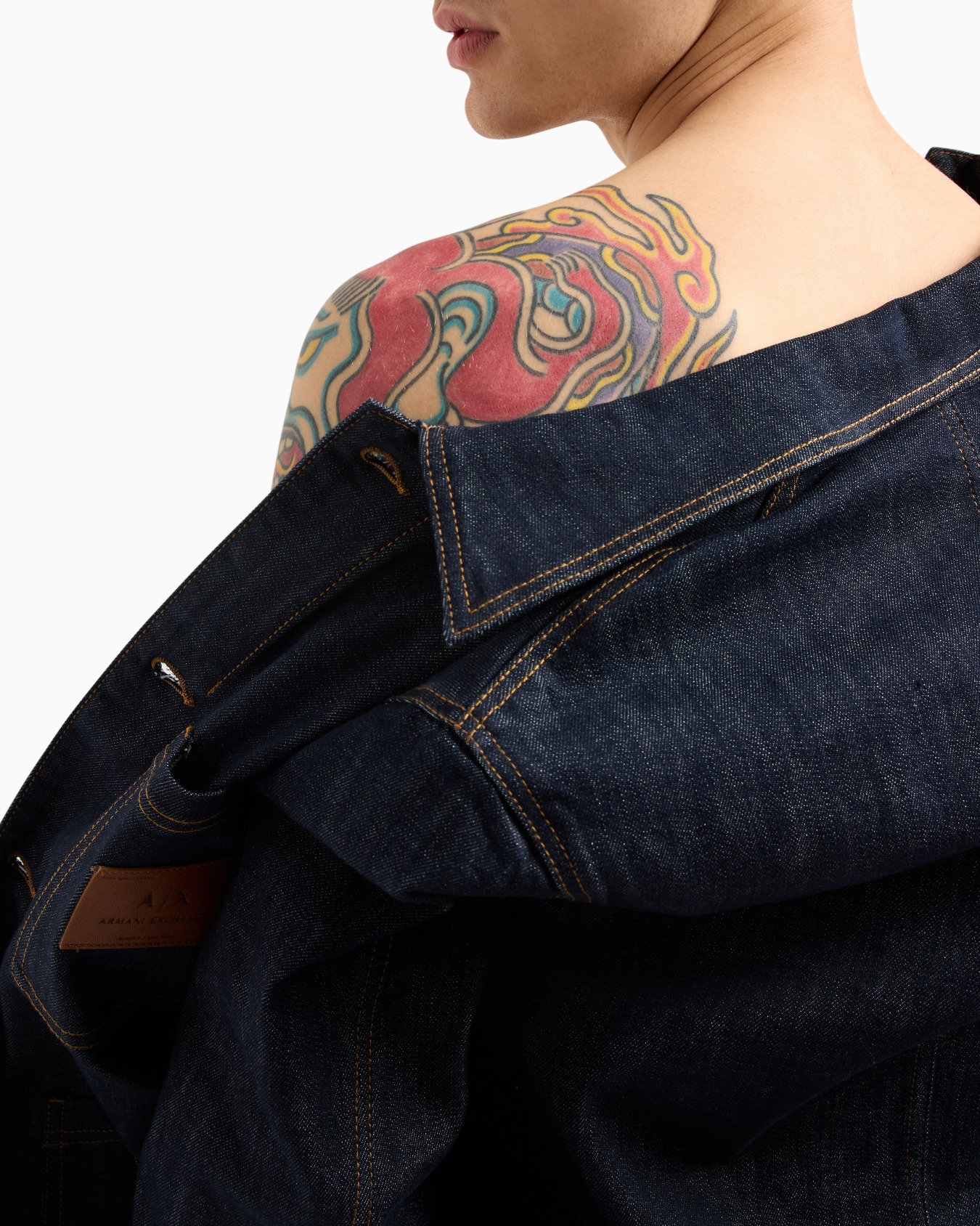 Denim jacket with logo patch Slide 5