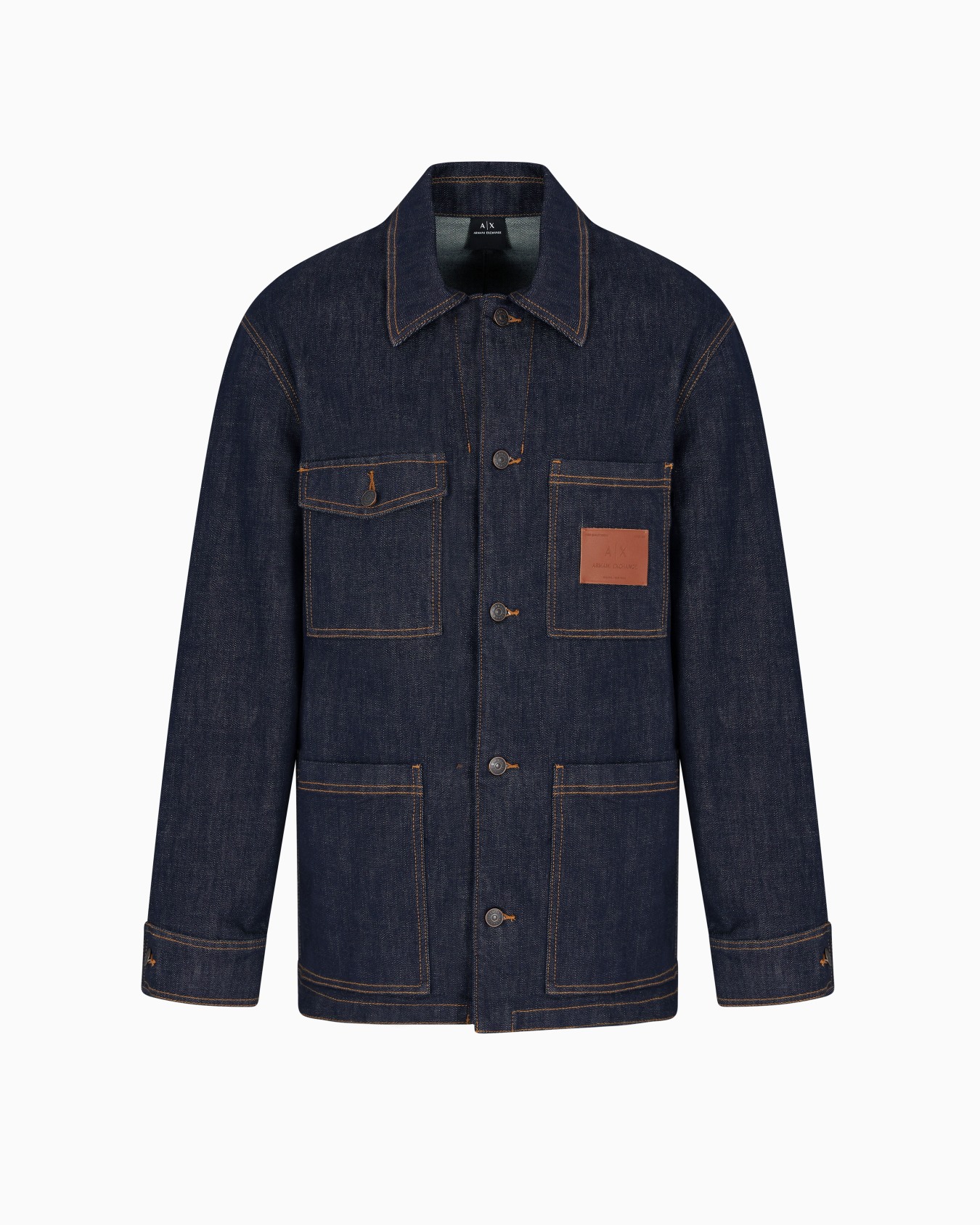 Denim jacket with logo patch Slide 0