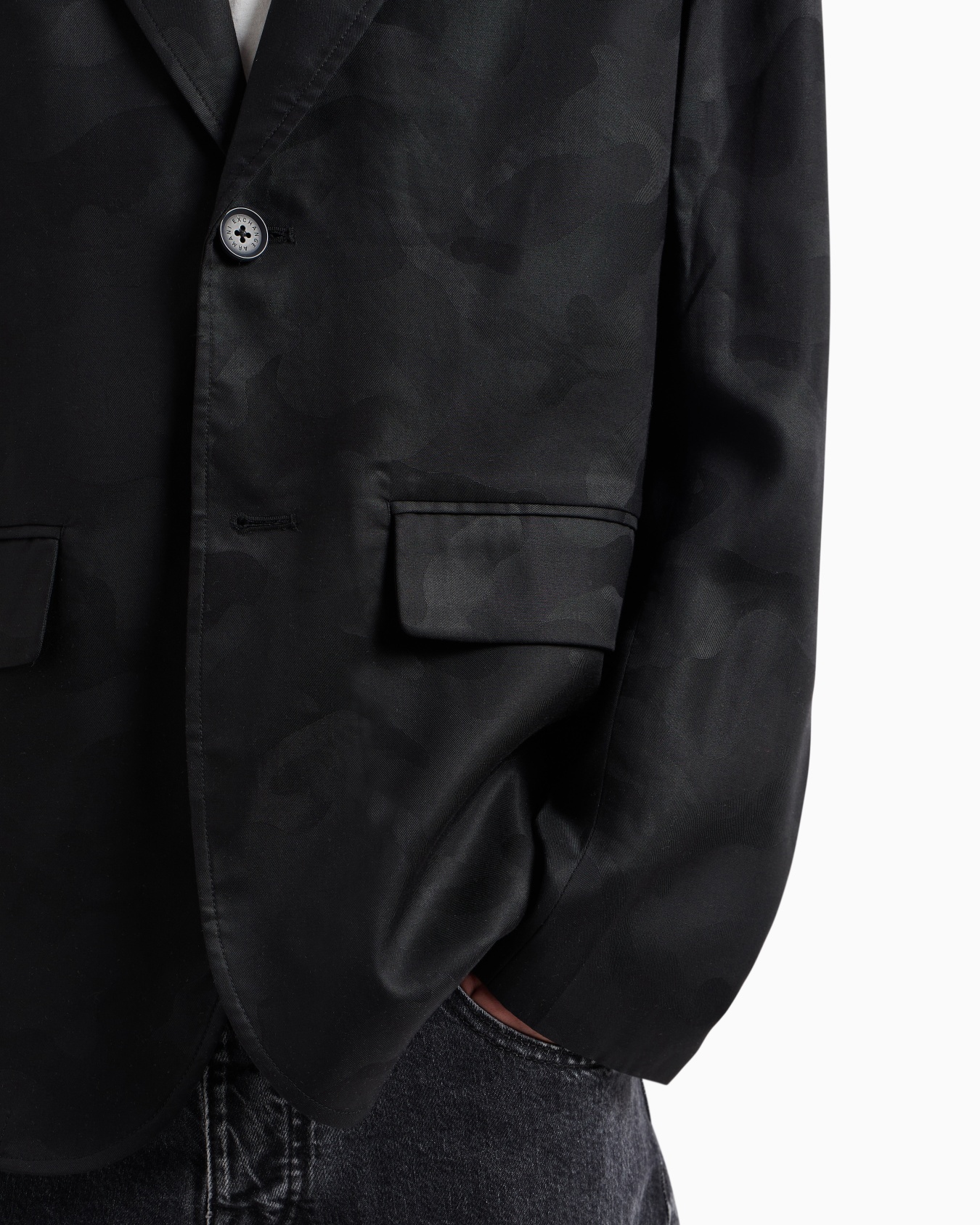 Single-breasted camouflage lyocell jacket Slide 4