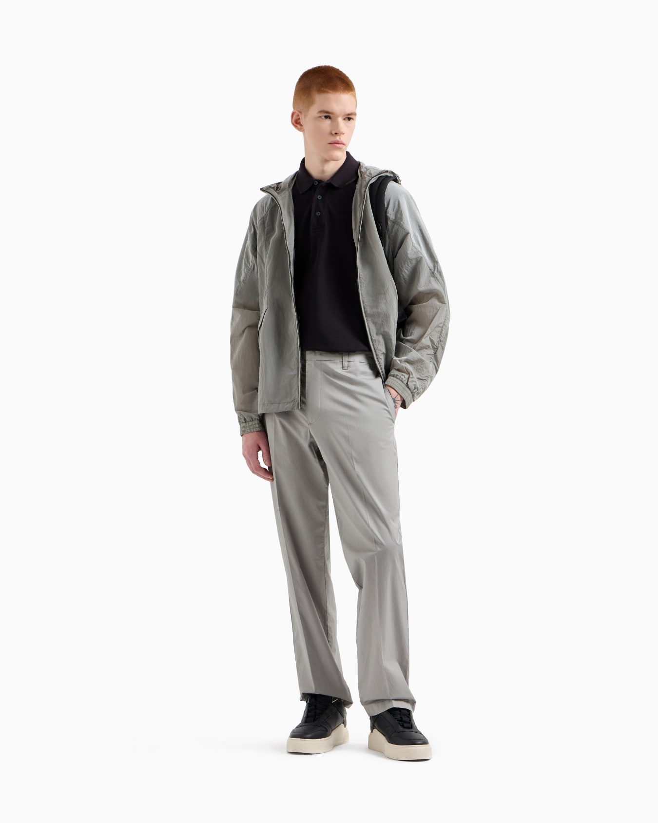 Nylon hooded blouson Slide 1