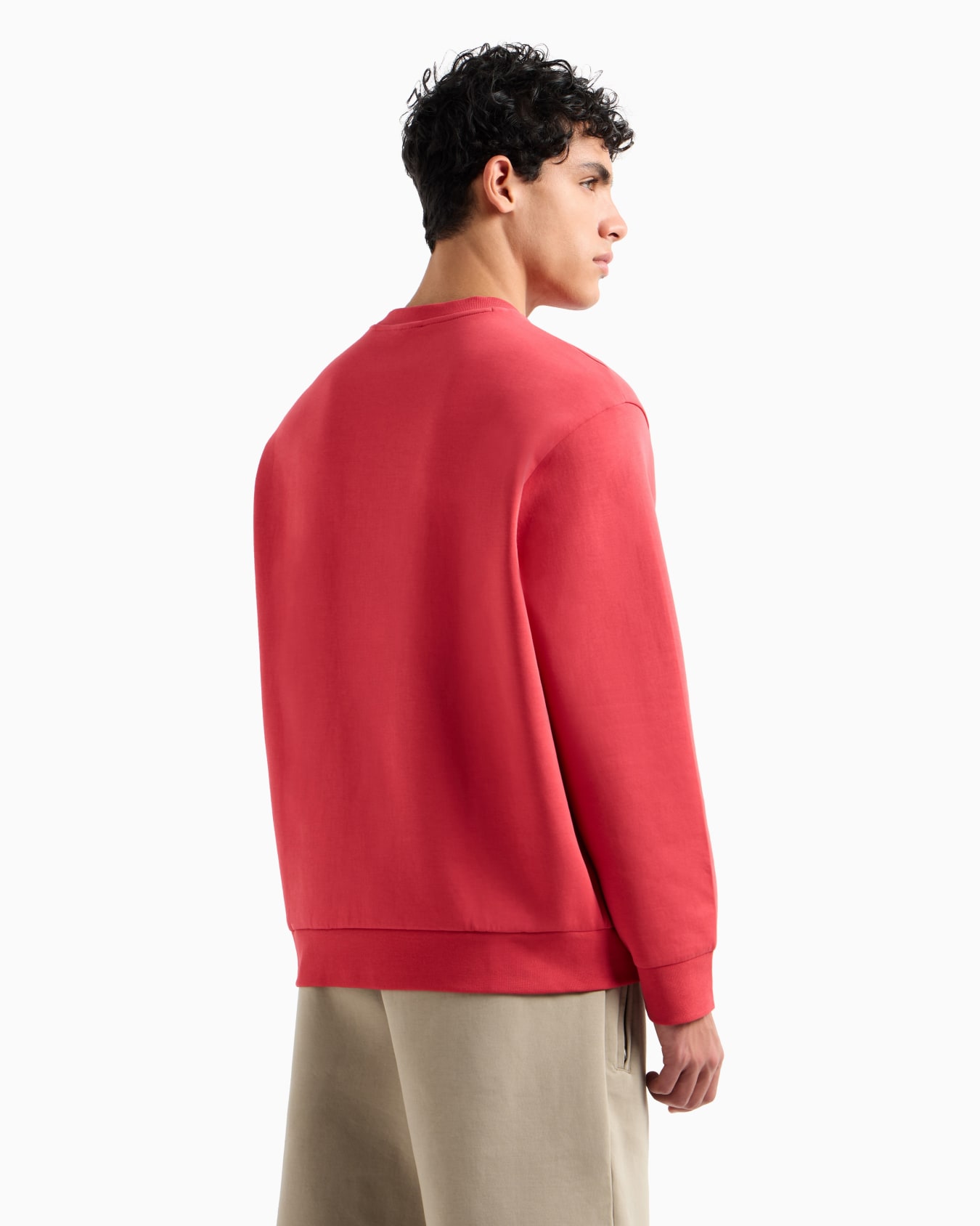 Crewneck sweatshirt in bonded stretch fabric Slide 2
