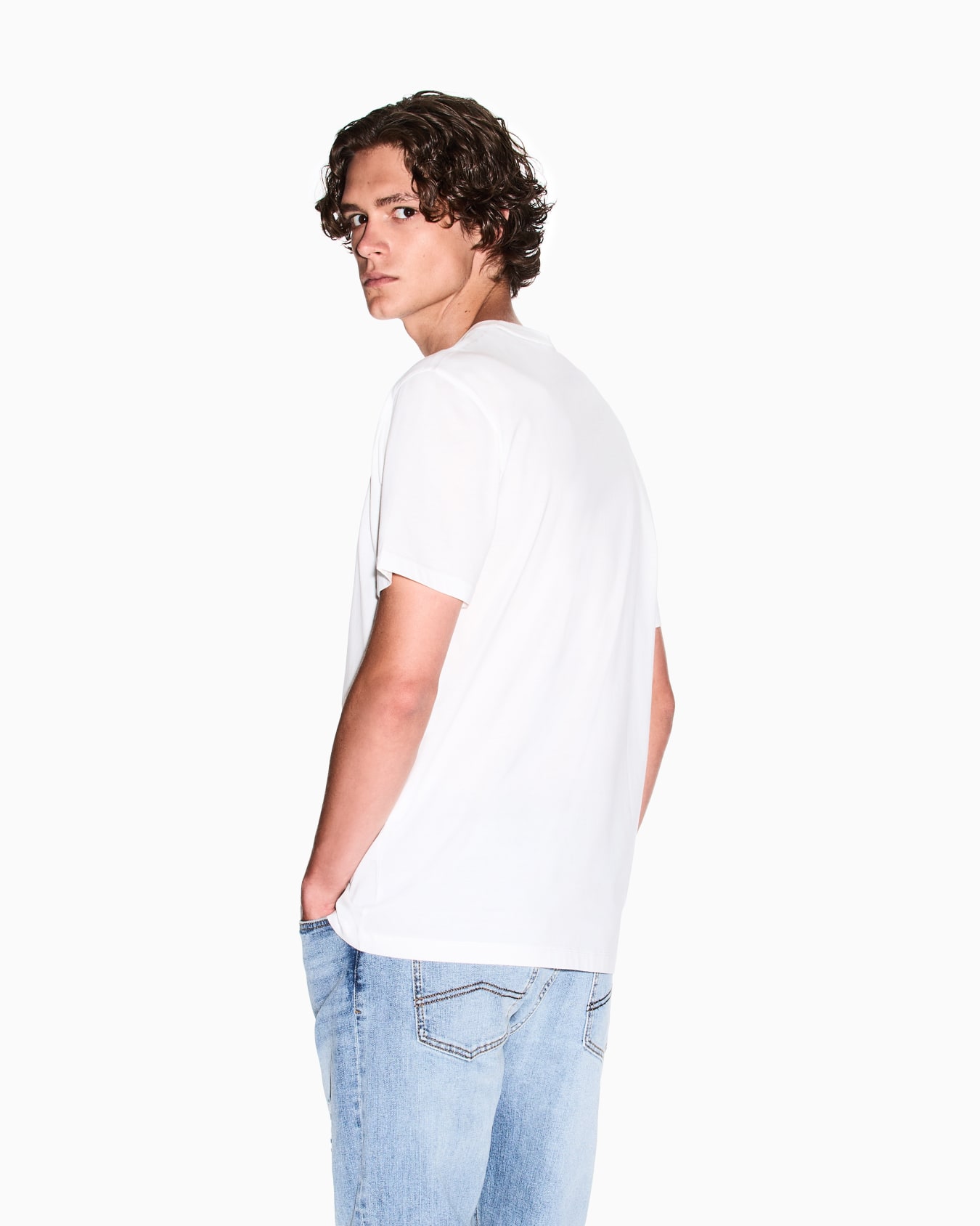 Regular fit mercerised cotton T-shirt Slide 2