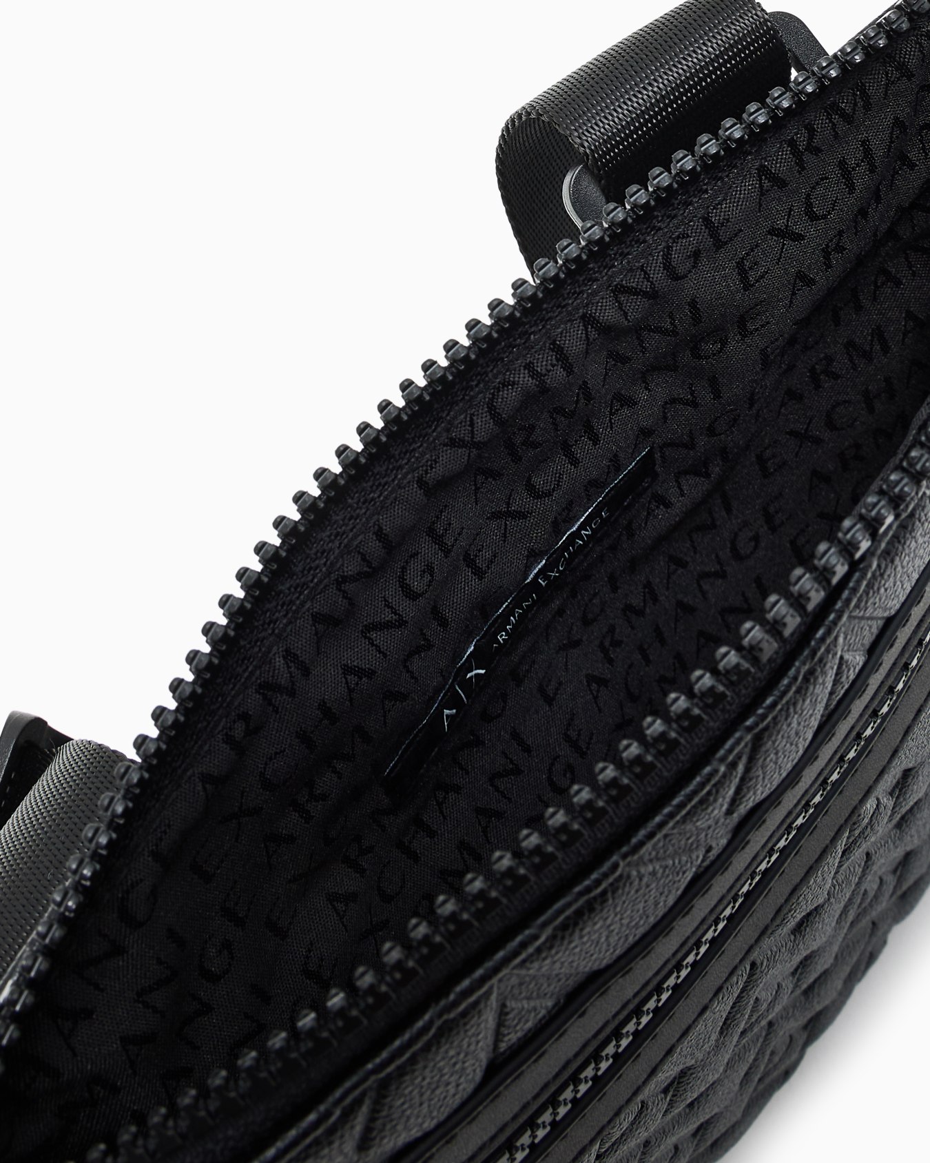 Flat shoulder bag with allover logo Slide 3