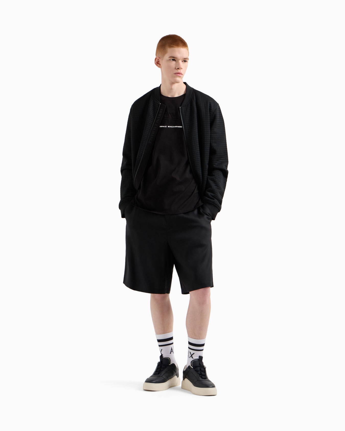 Bomber jacket with zip in stretch fabric Slide 1