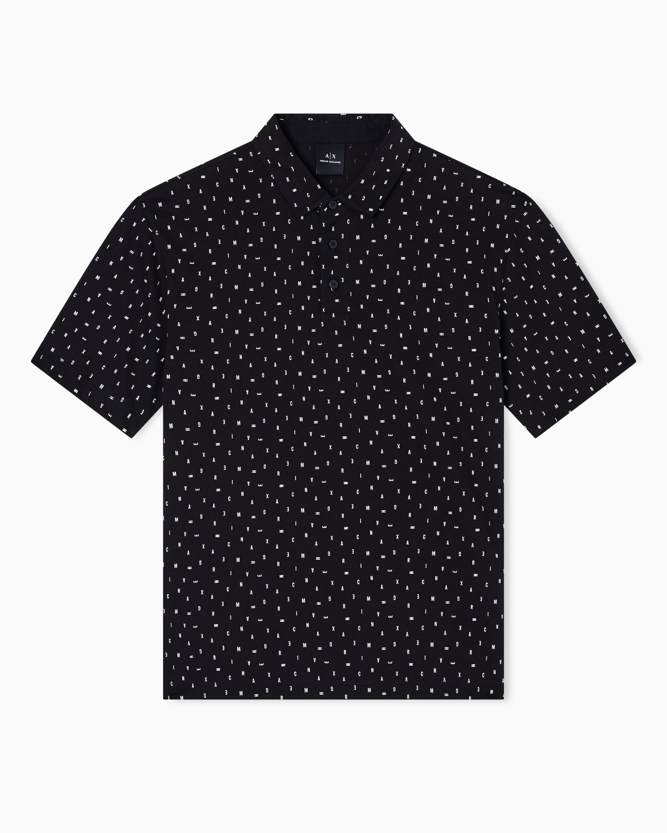 Regular fit polo shirt with lettering pattern Slide 0