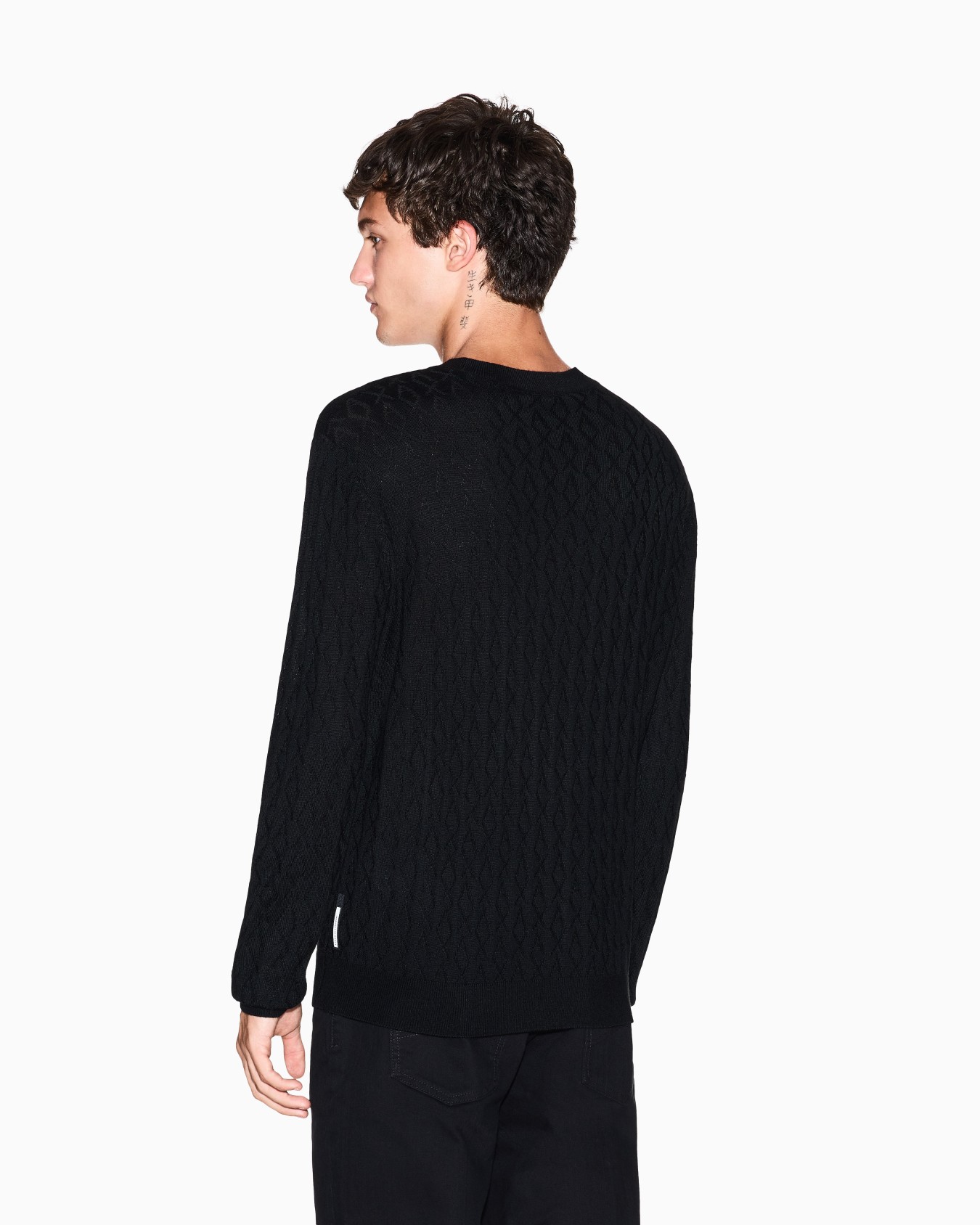Pull ras du cou à motif ondulé Diapositive 2