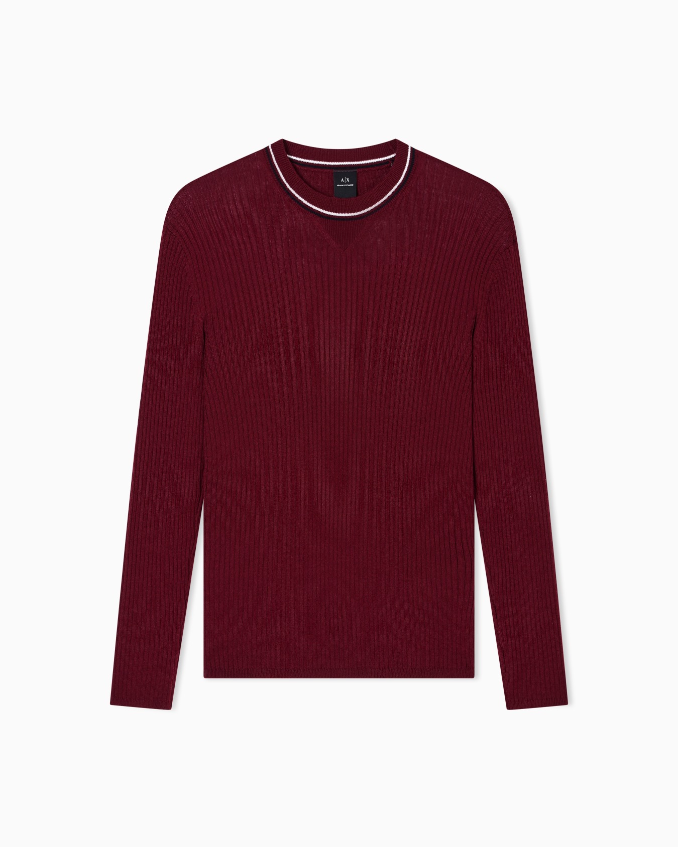 Crew neck sweater with contrasting profile Slide 0