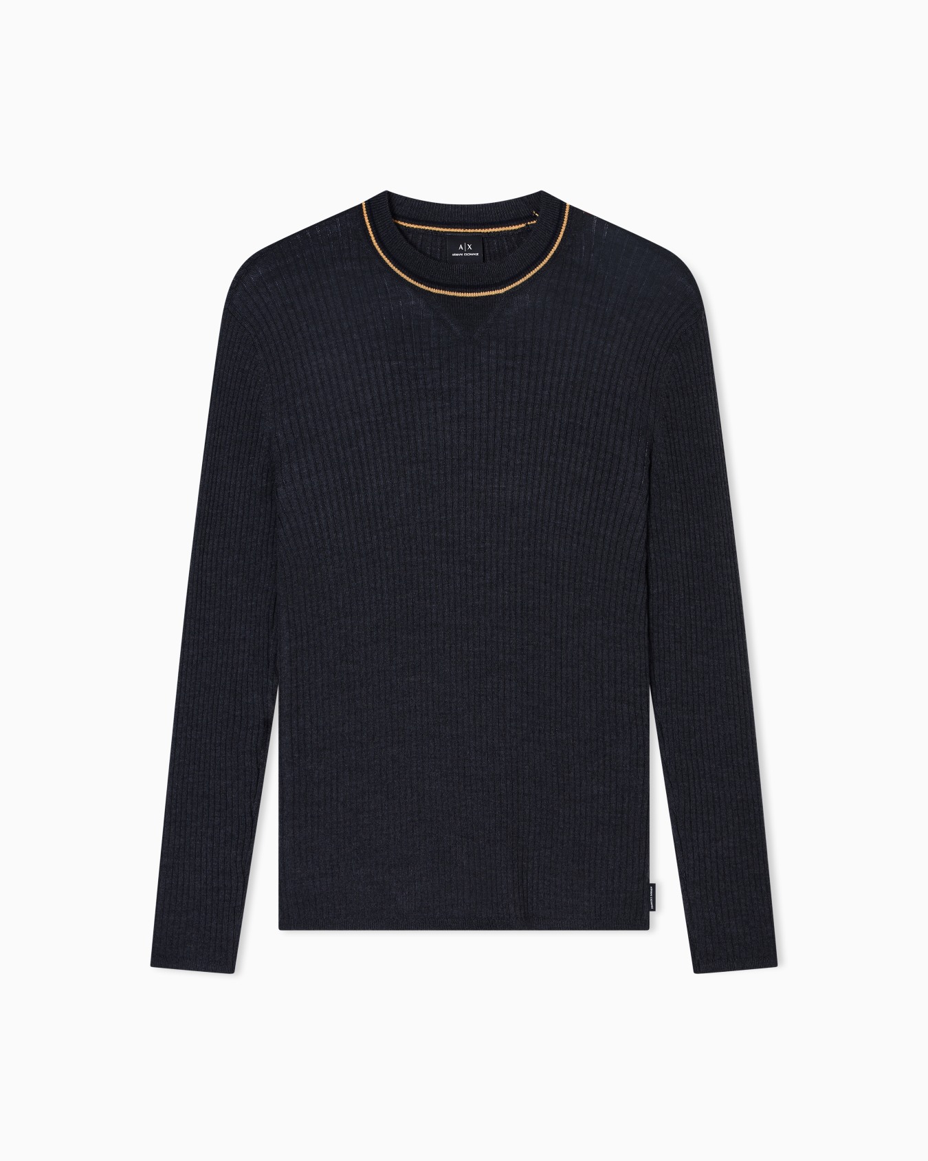Crew neck sweater with contrasting profile Slide 0