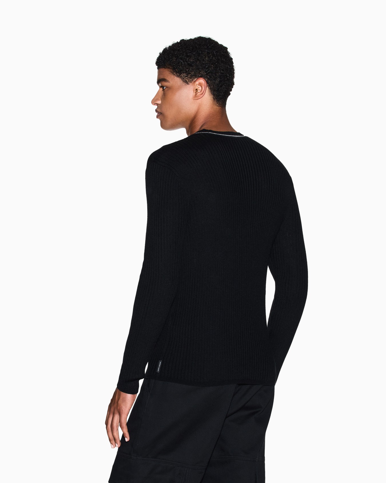 Crew neck sweater with contrasting profile Slide 2