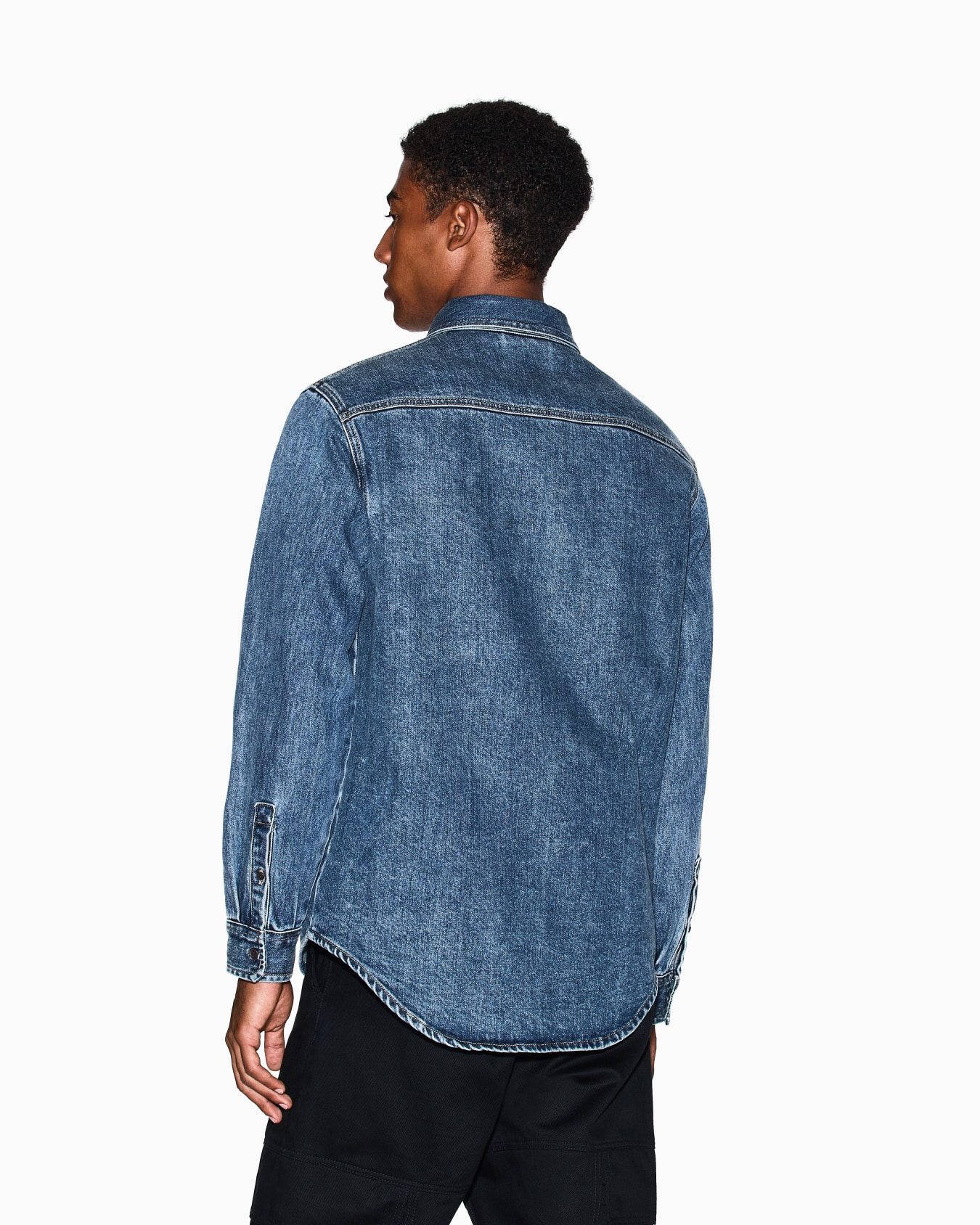 Regular fit cotton denim shirt Slide 2