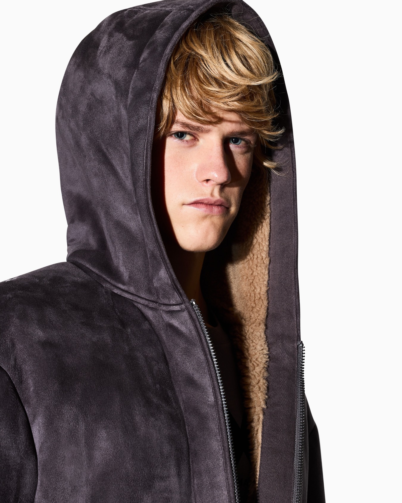 Eco suede hooded jacket Slide 4