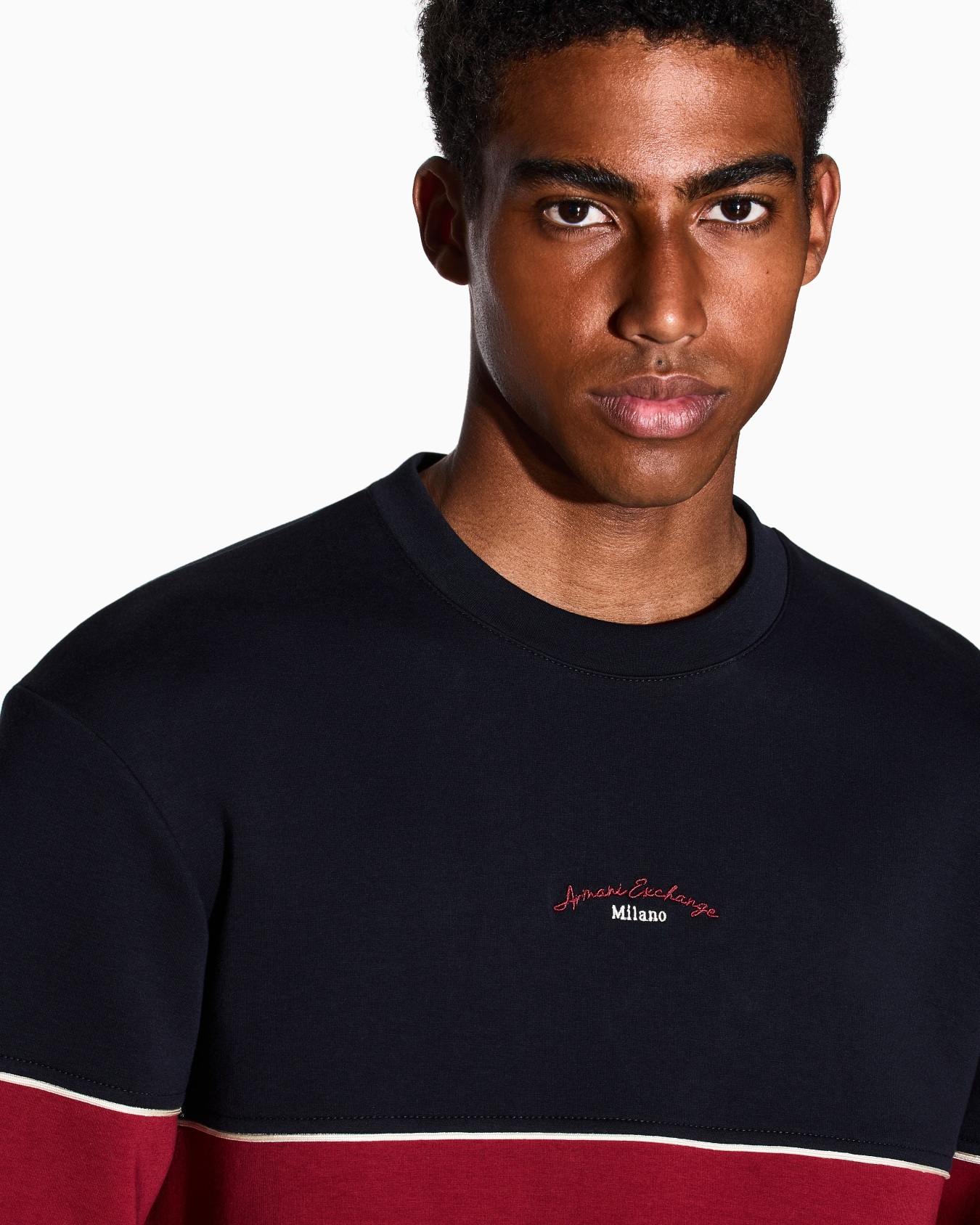 Two-tone sweatshirt in stretch fabric Slide 4