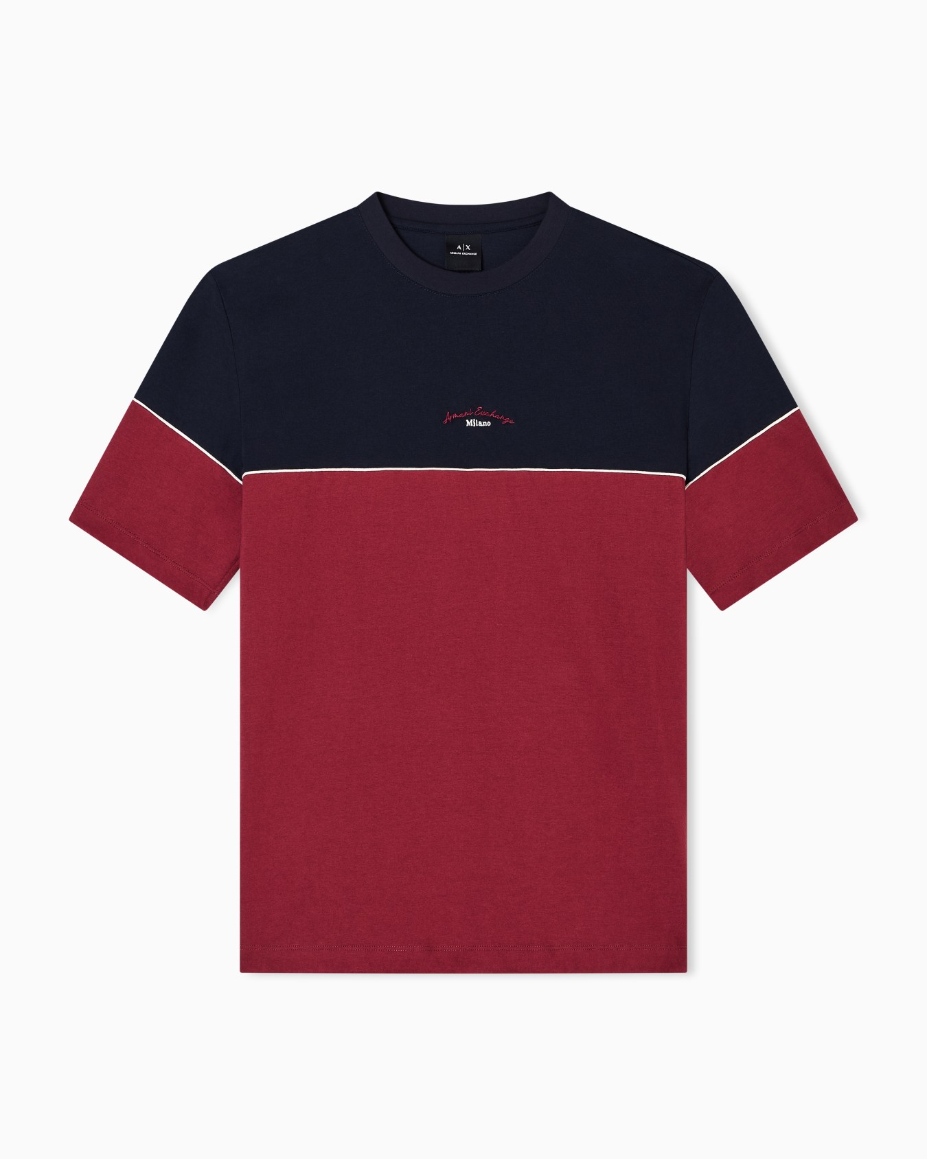 Regular fit two-tone T-shirt Slide 0