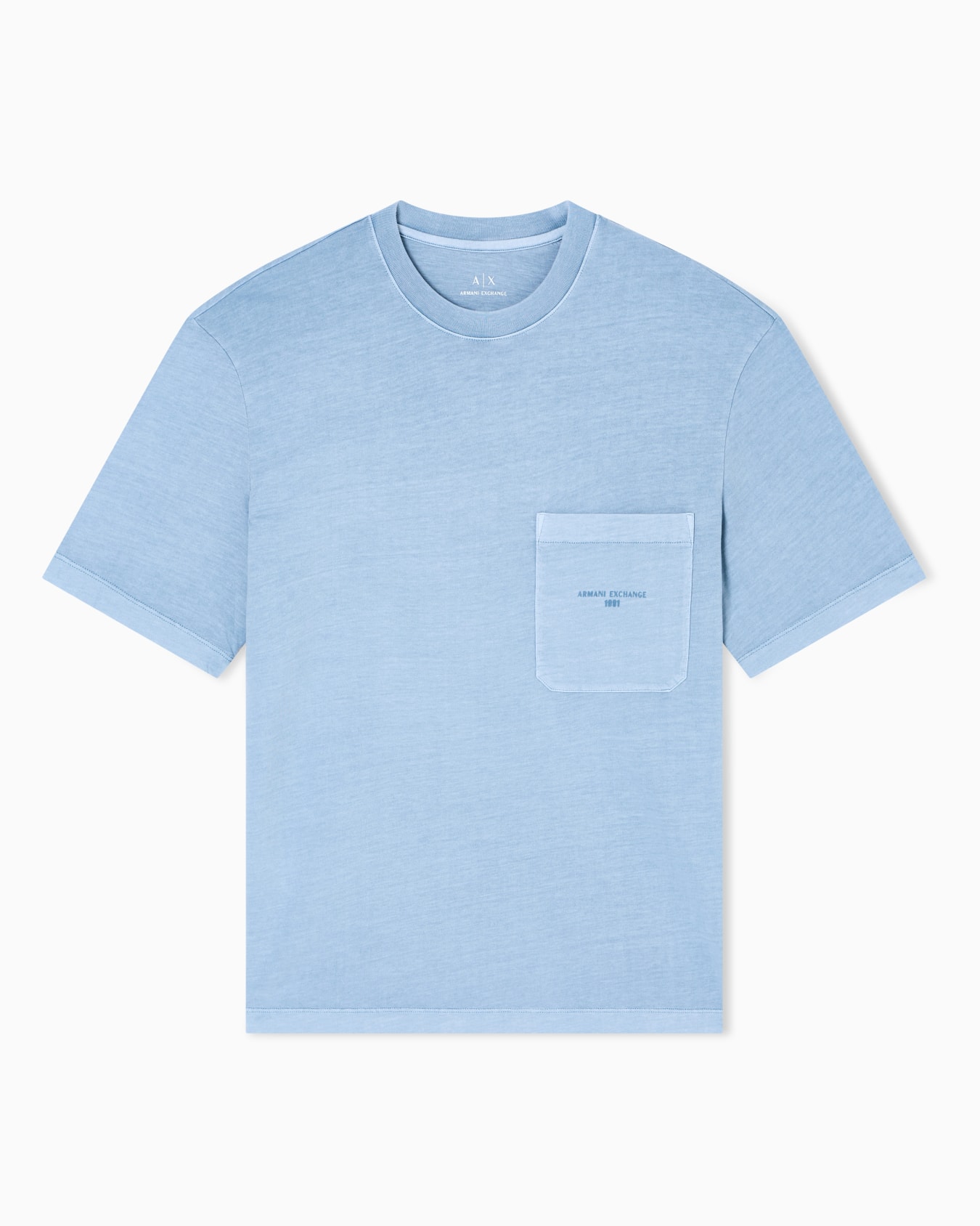パッチポケットディテール ガーメントダイ 半袖クルーネックTシャツ スライドする 0