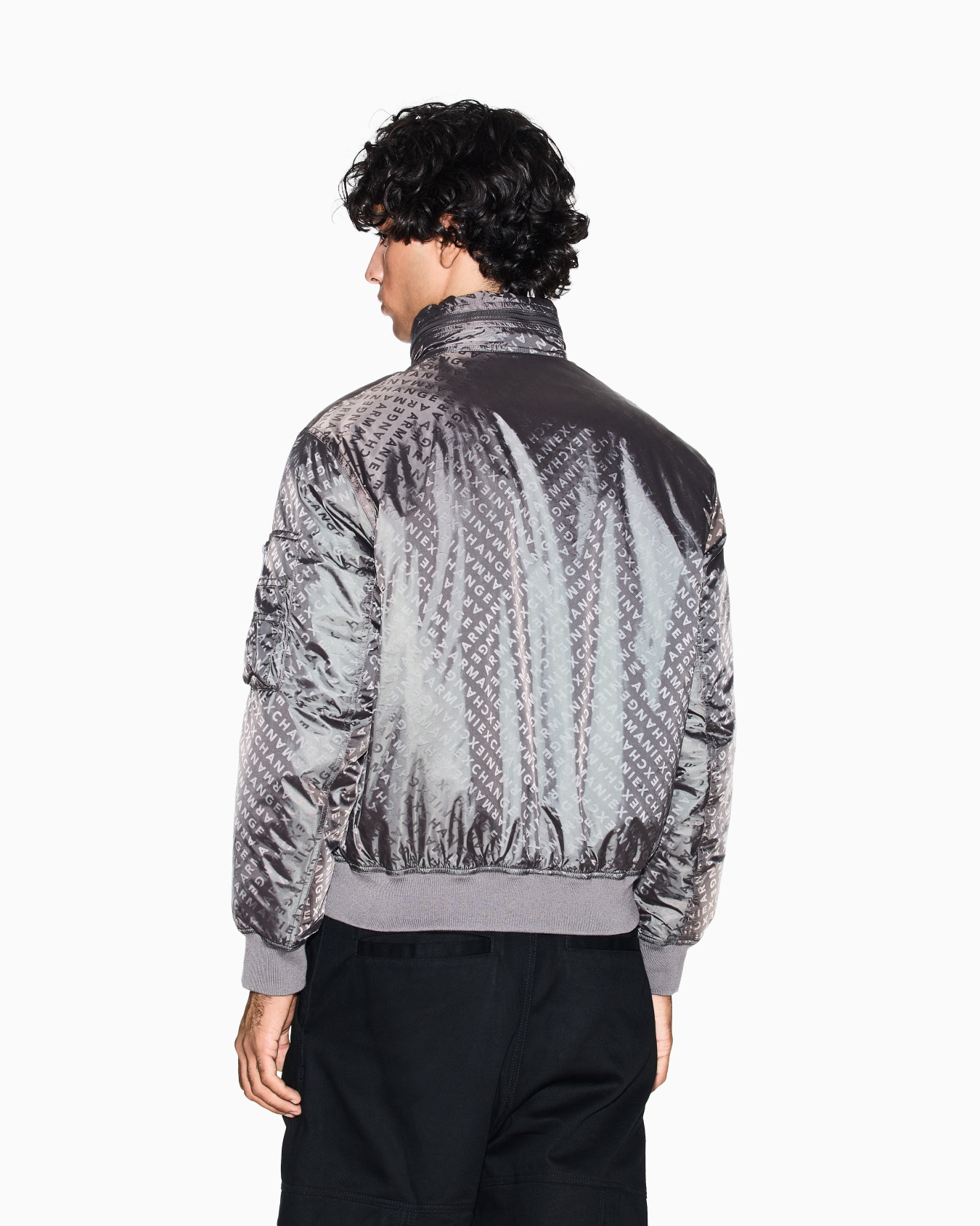 ALLOVER LOGO LETTERING BOMBER JACKET Slide 2