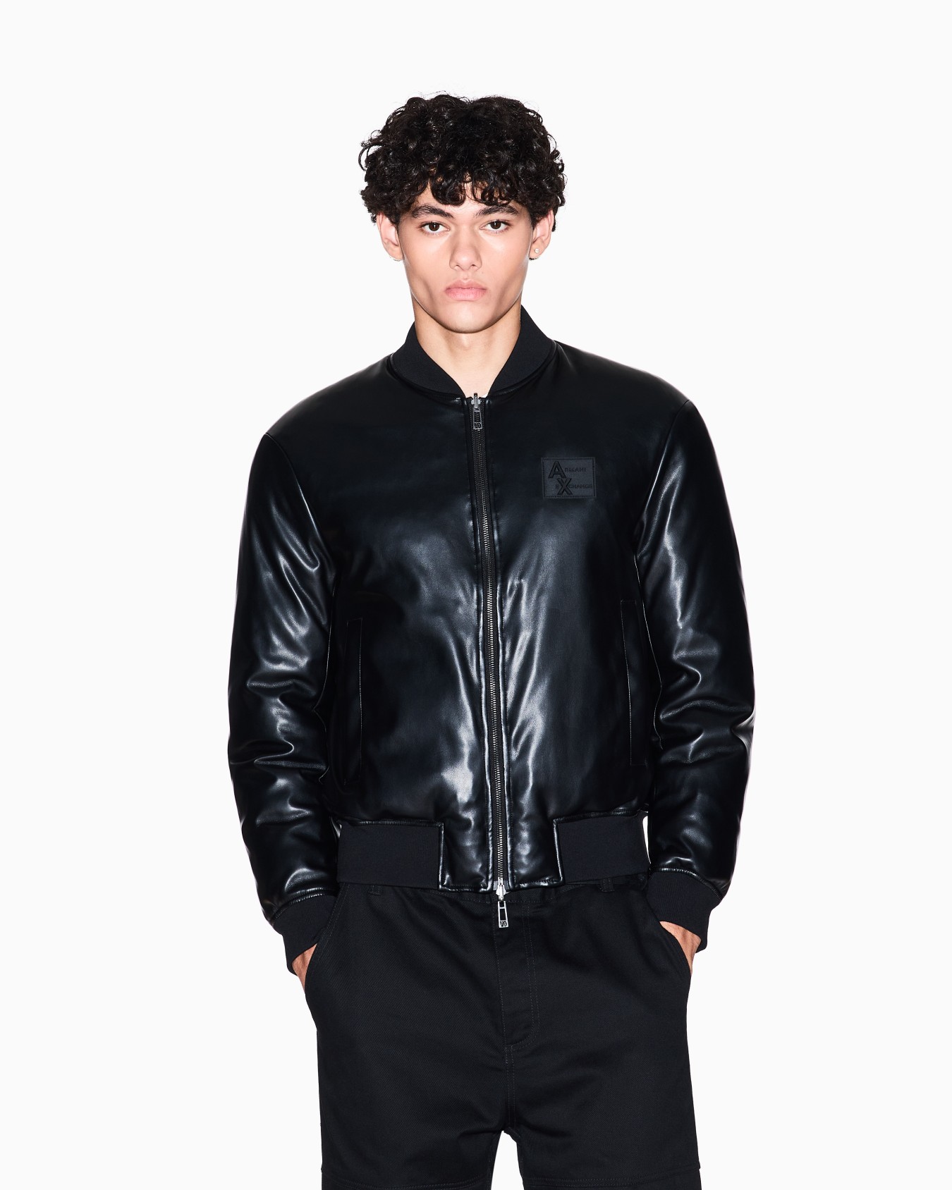 Shiny fabric bomber jacket Slide 3