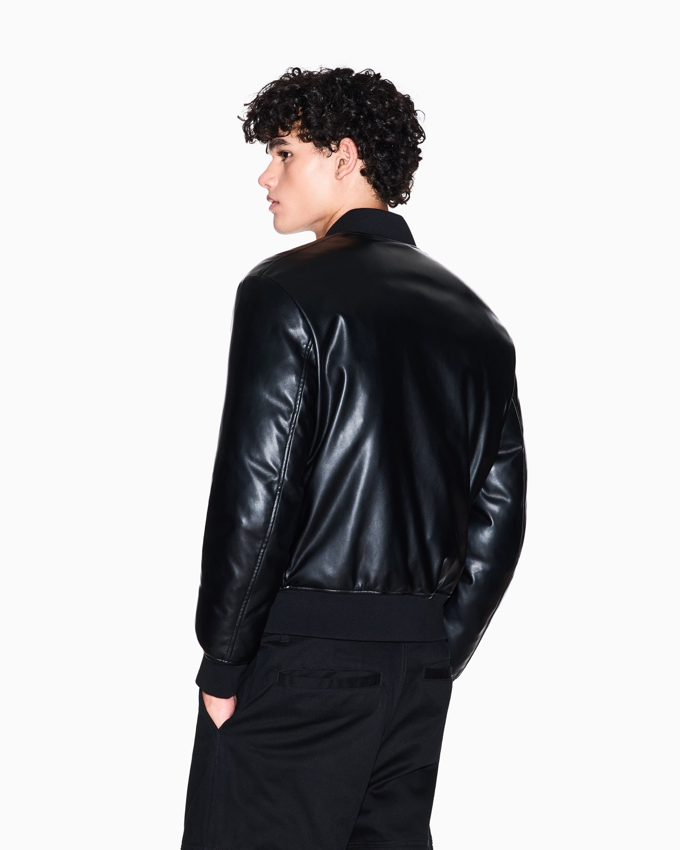 Shiny fabric bomber jacket Slide 2