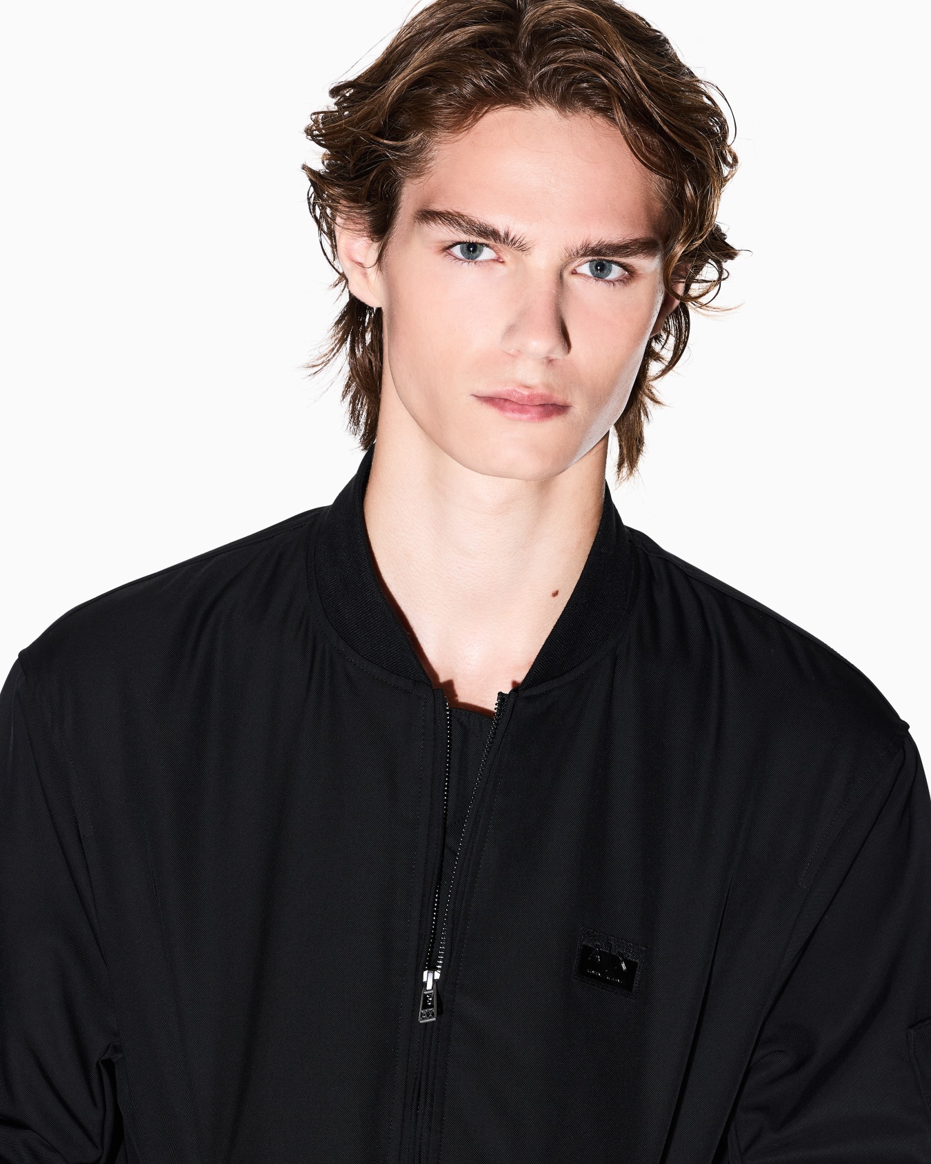 BLACK ZIP UP LOGO BOMBER JACKET Slide 5
