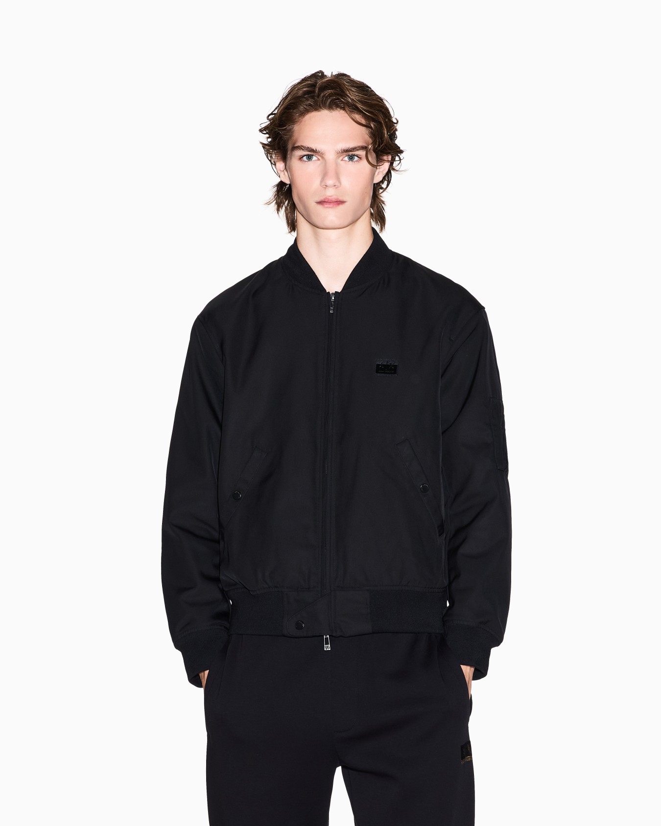 BLACK ZIP UP LOGO BOMBER JACKET Slide 4