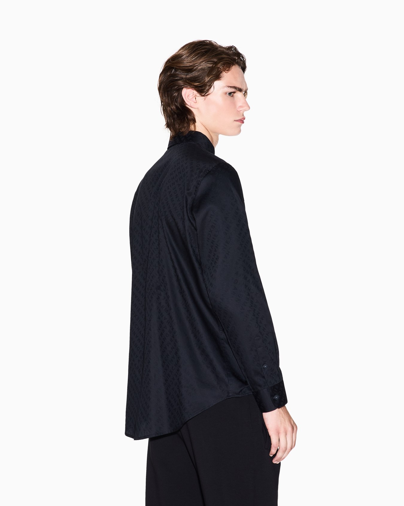 Regular fit shirt with allover logo Slide 2