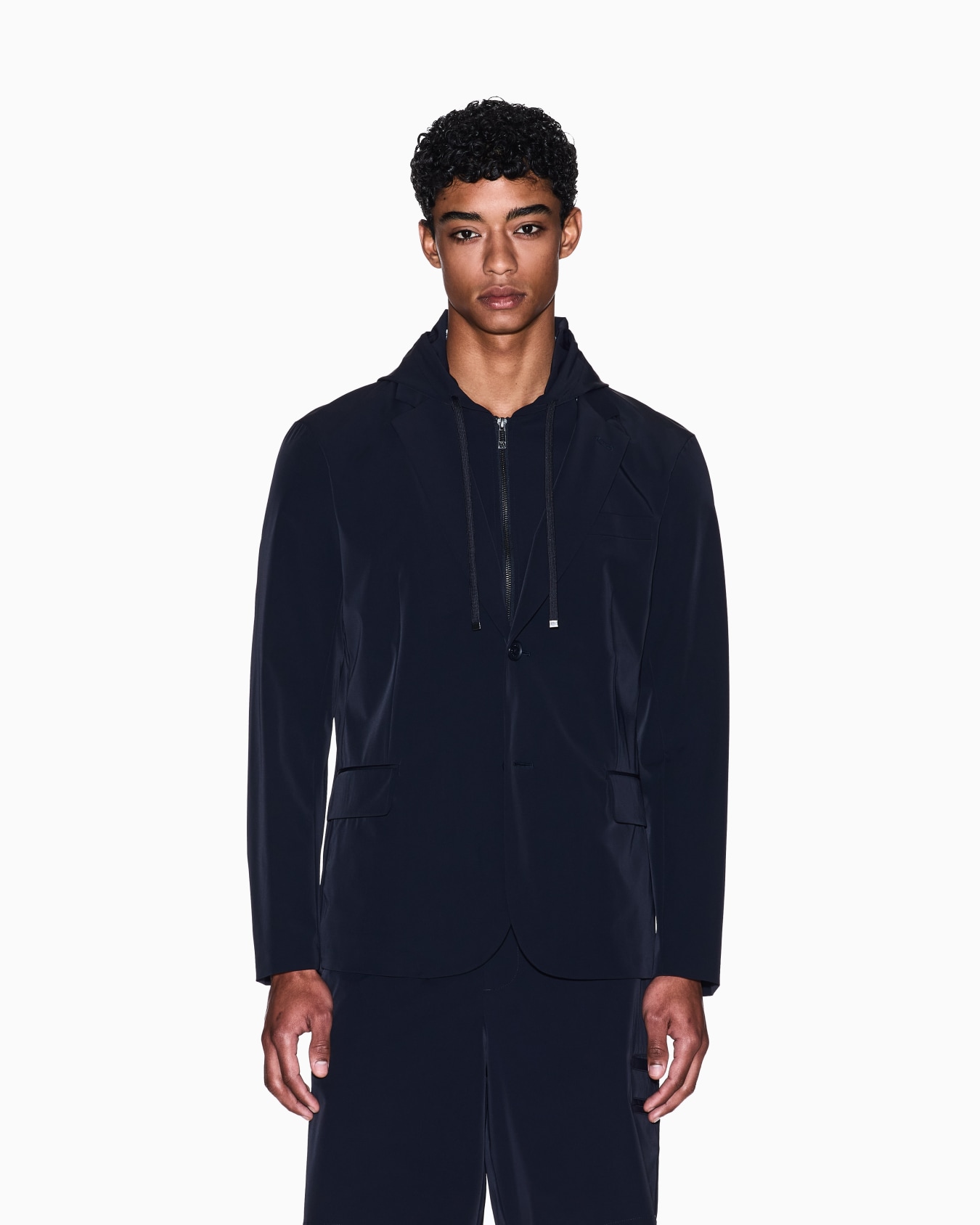 Stretch nylon hooded jacket Slide 3
