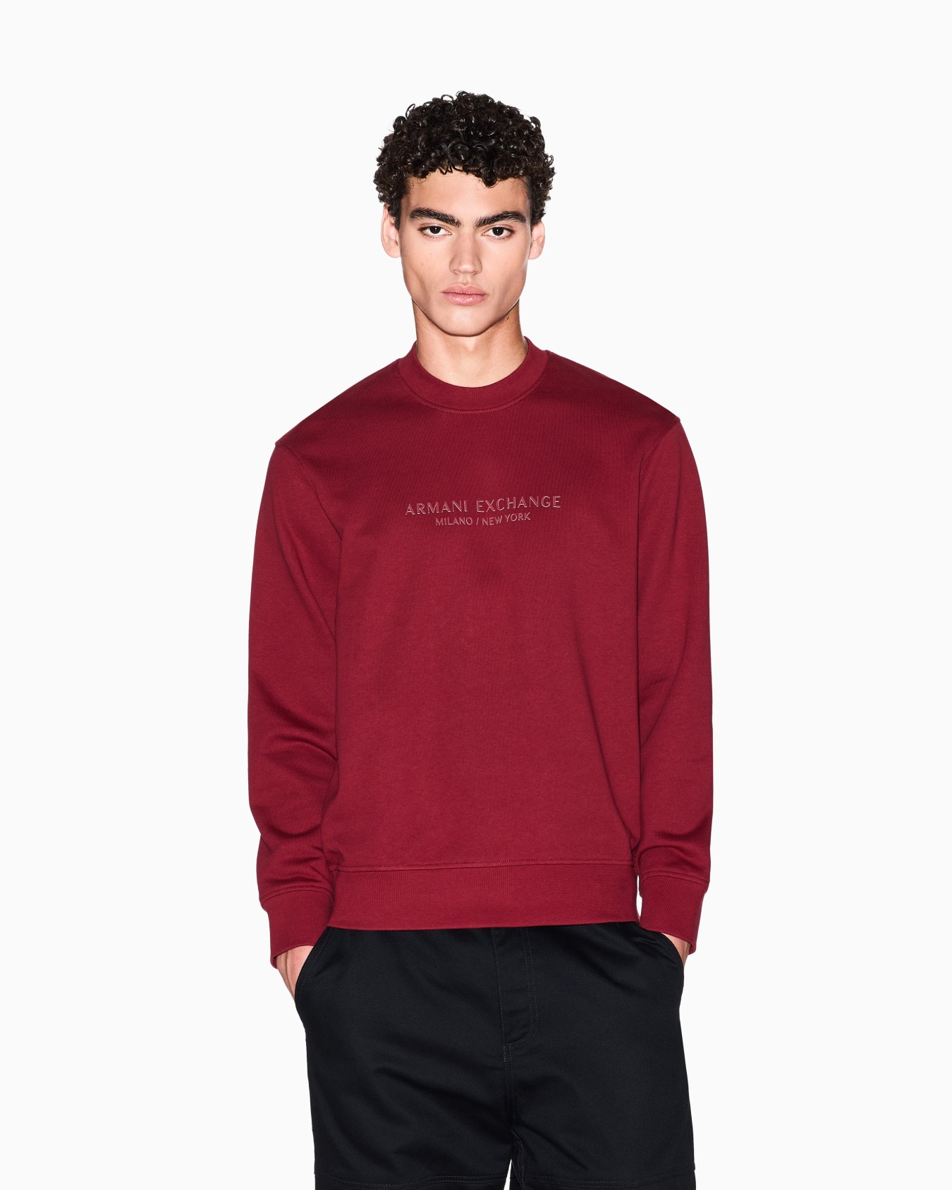 Crewneck sweatshirt with tone logo Slide 3