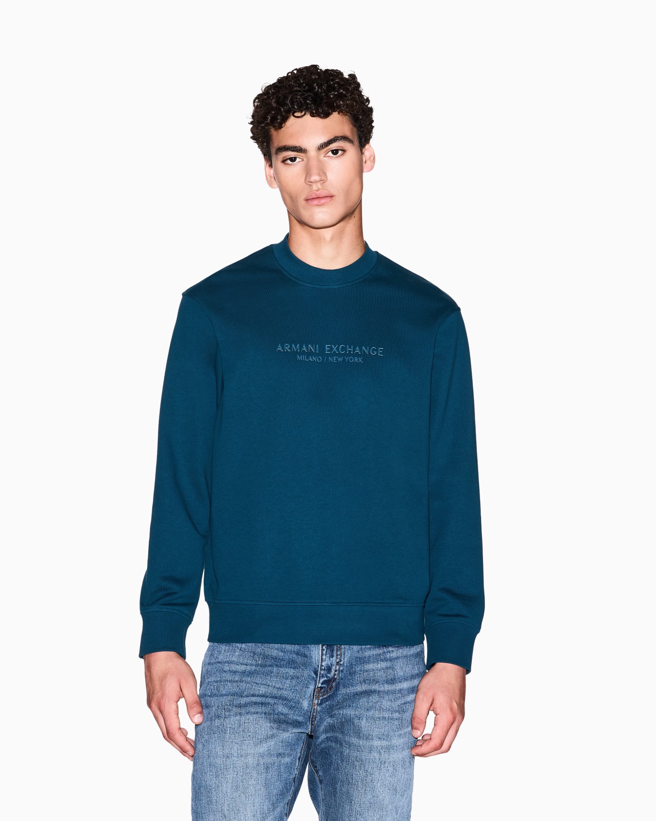 Crewneck sweatshirt with tone logo Slide 3