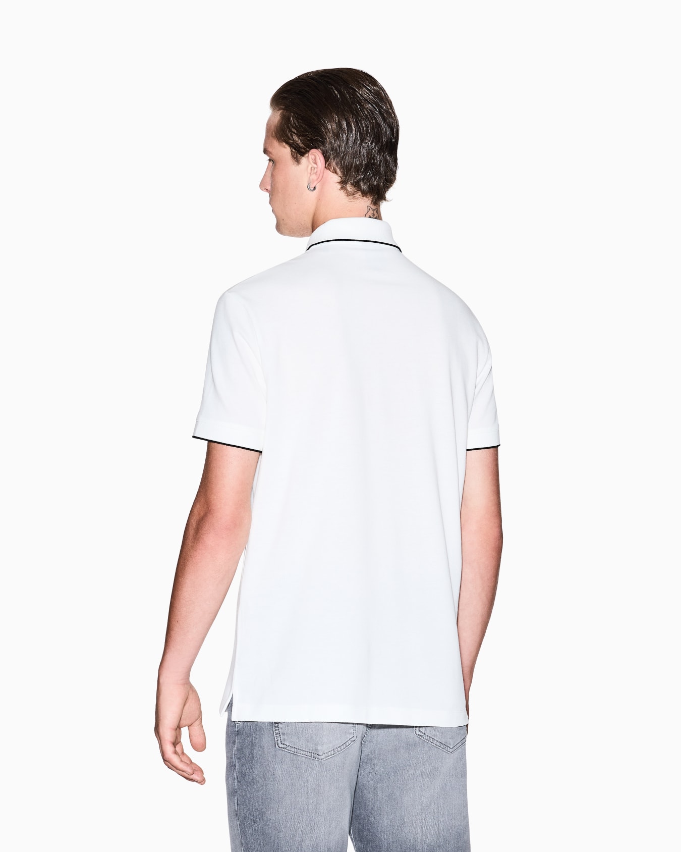 Slim fit polo with button insert Slide 2