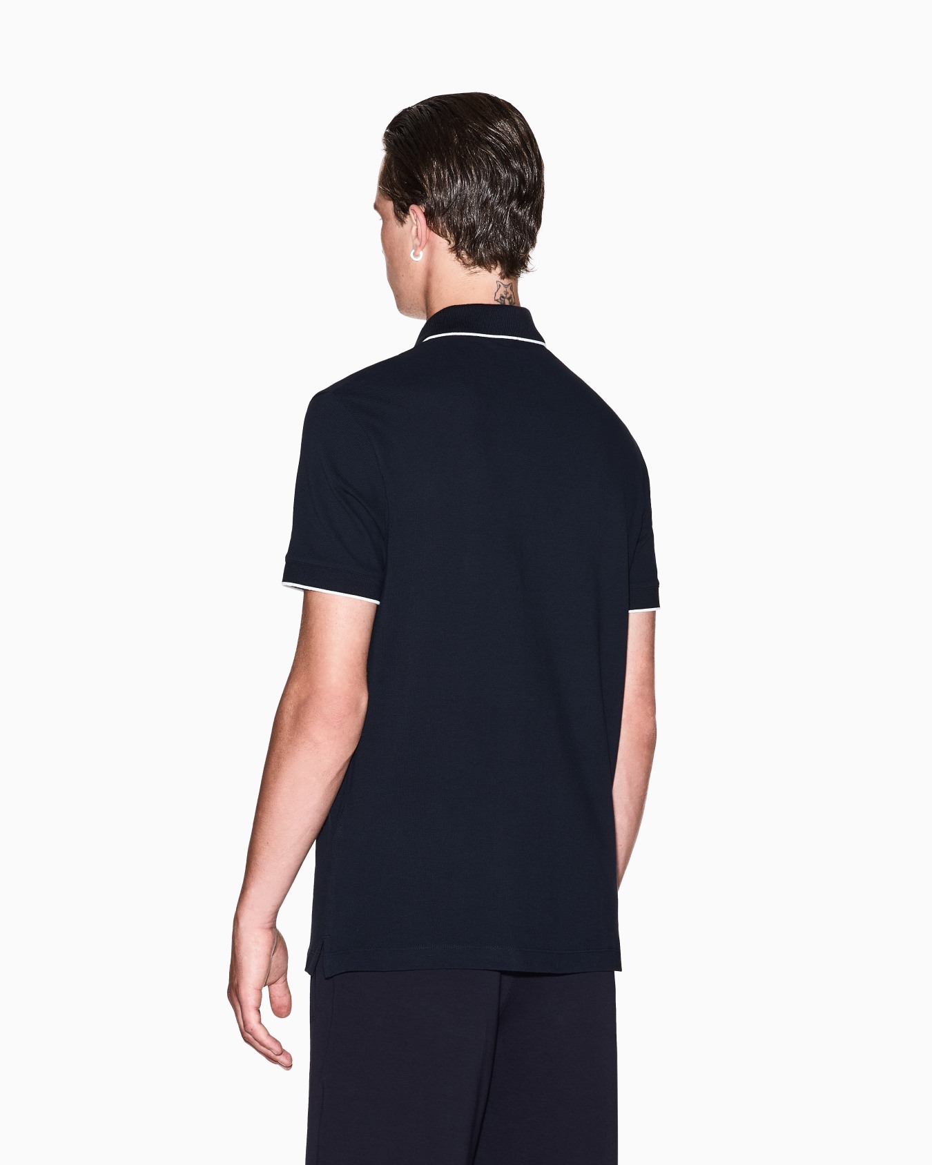 Slim fit polo with button insert Slide 2