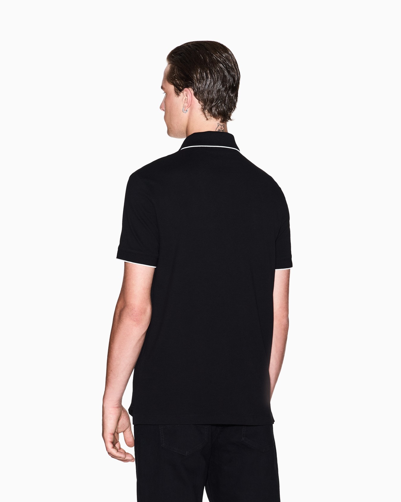 Slim fit polo with button insert Slide 2