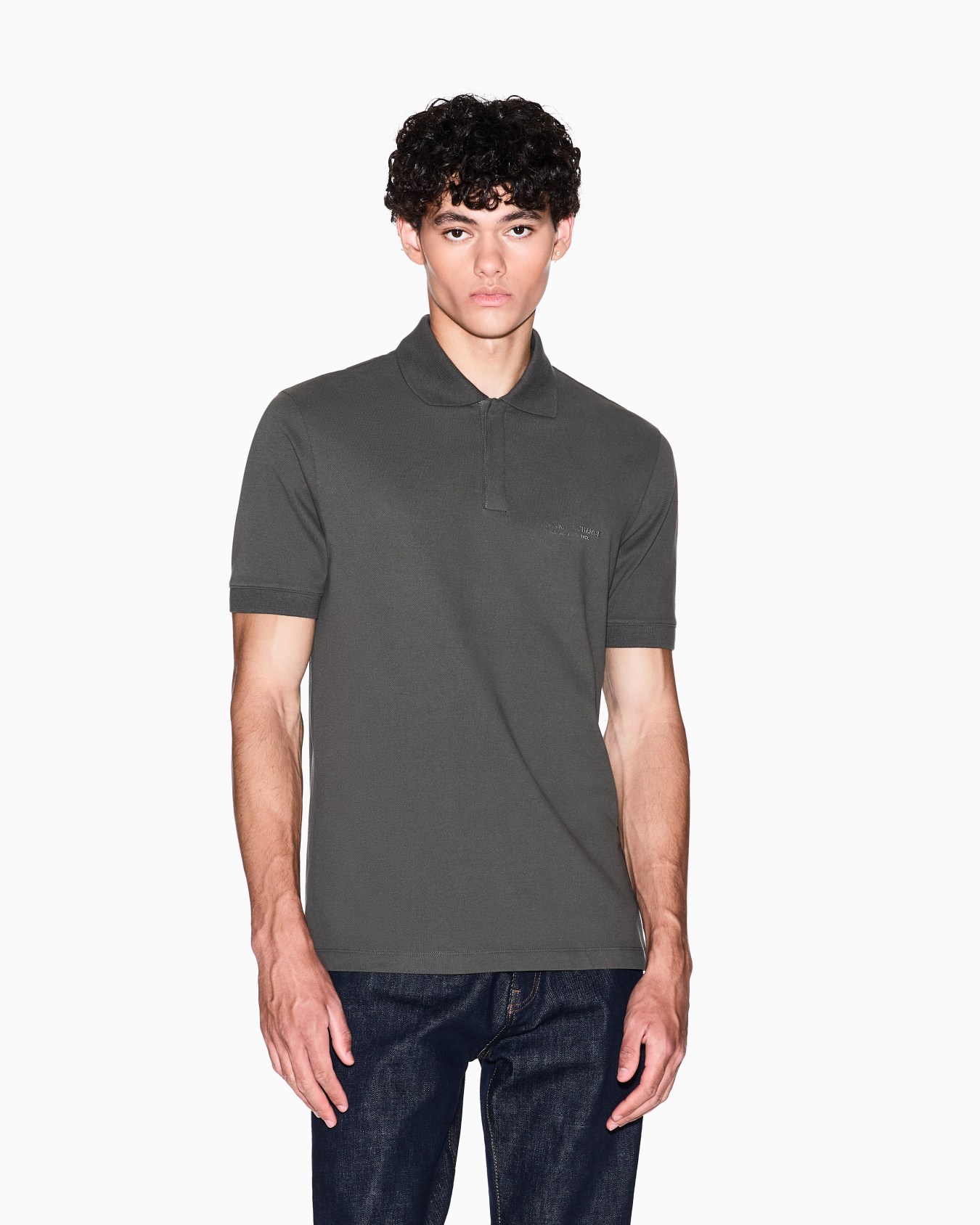 Regular fit polo shirt with tone-on-tone logo Slide 3
