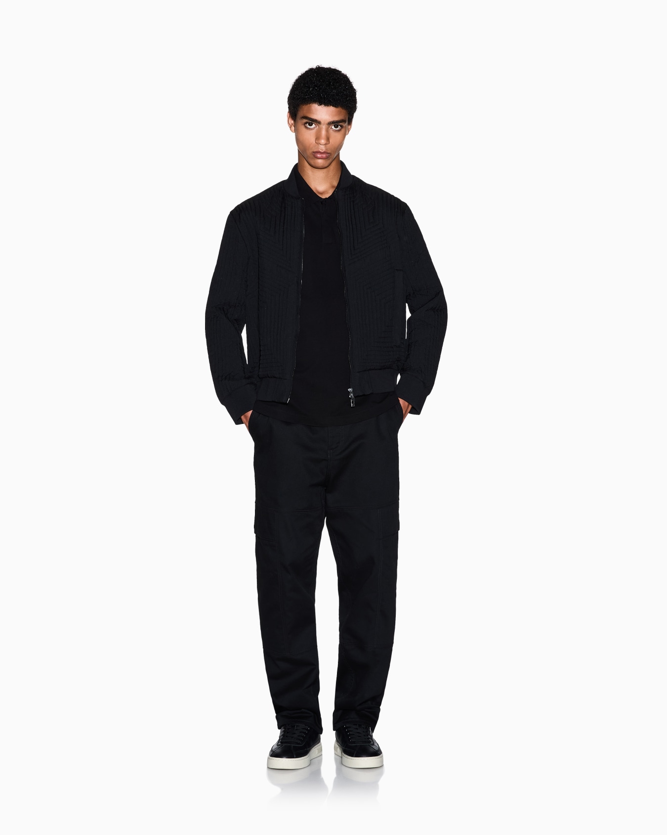 Regular fit polo shirt with tone-on-tone logo Slide 1
