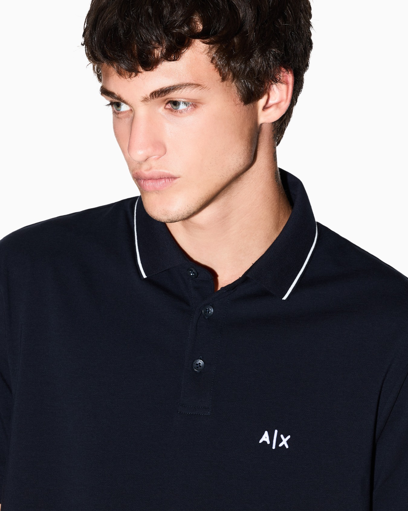 Slim fit polo shirt with logo and piping Slide 4