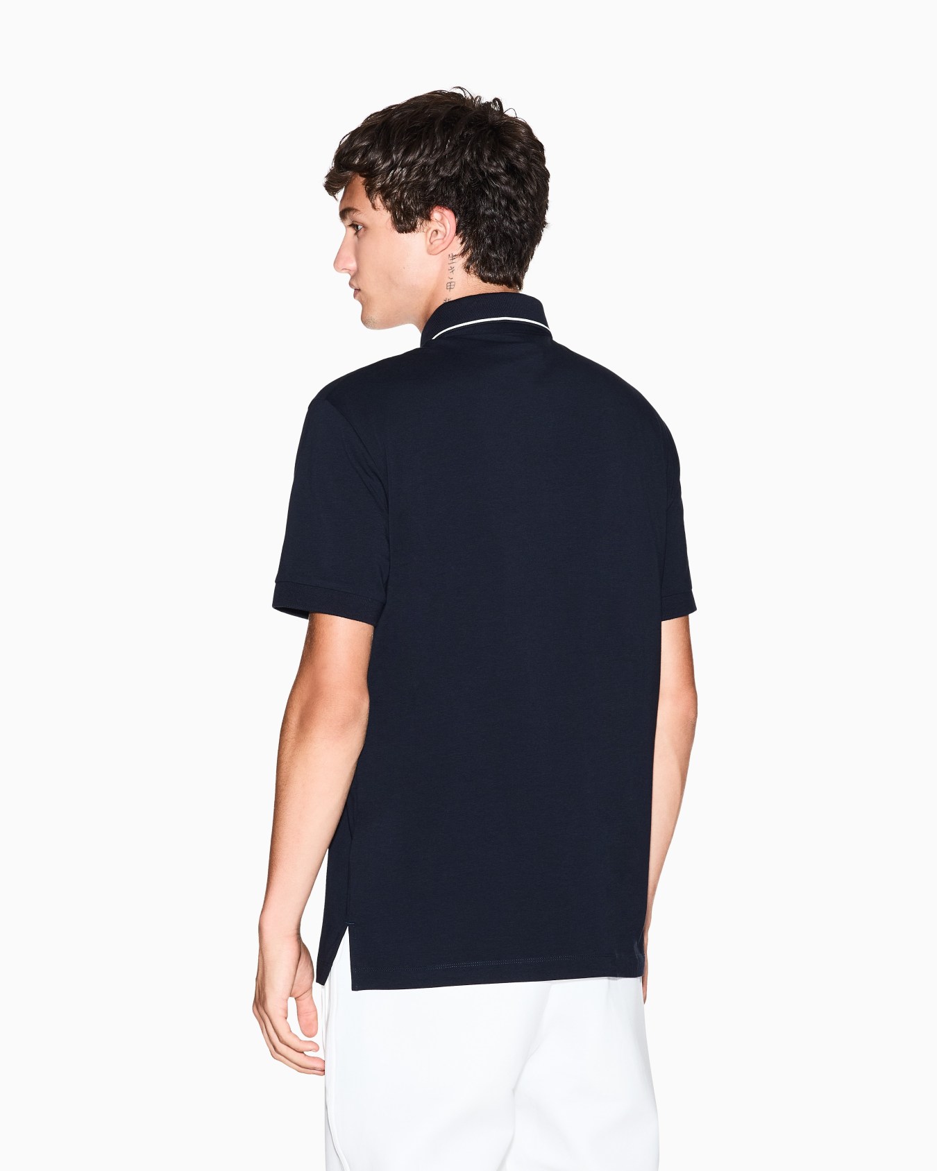 Slim fit polo shirt with logo and piping Slide 2
