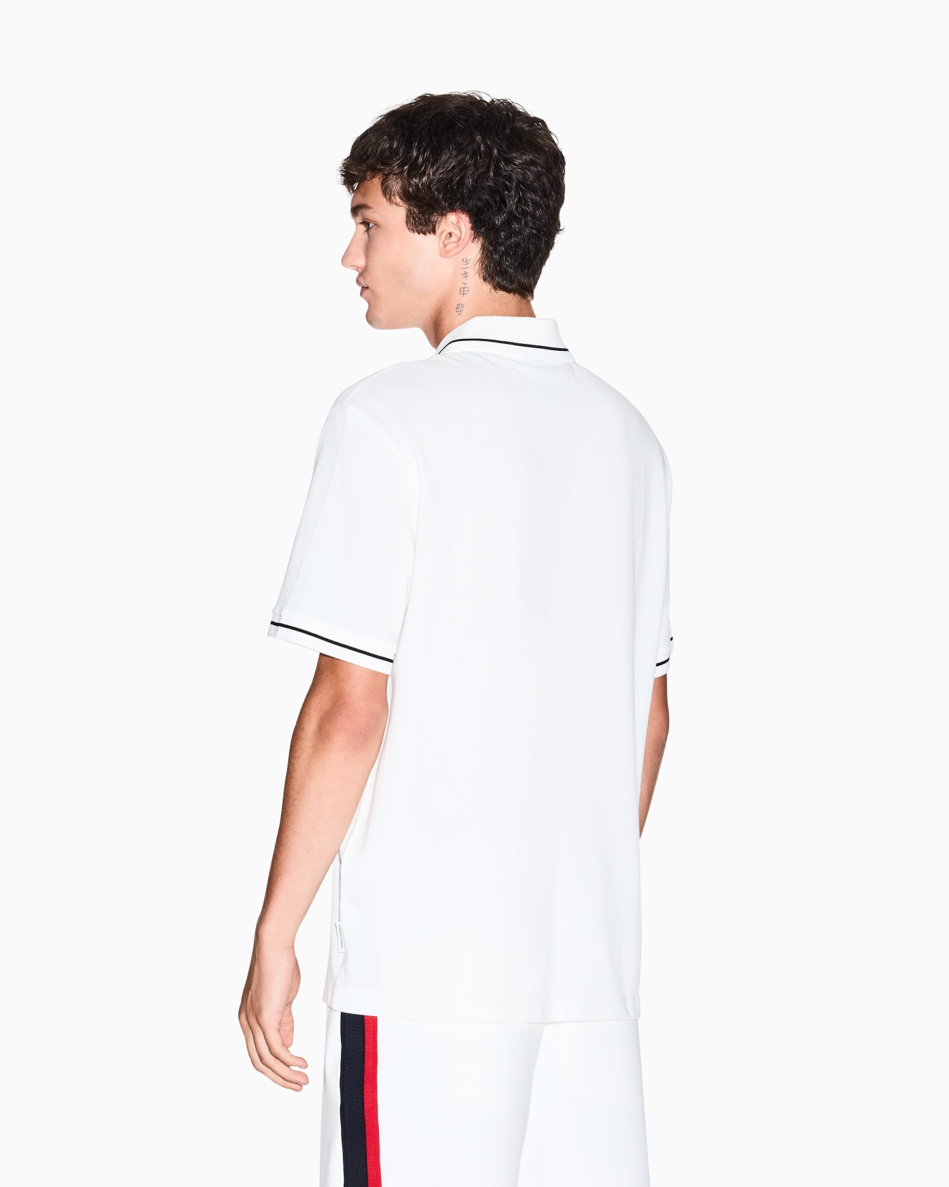Regular fit polo shirt with zip and contrasting bands Slide 2