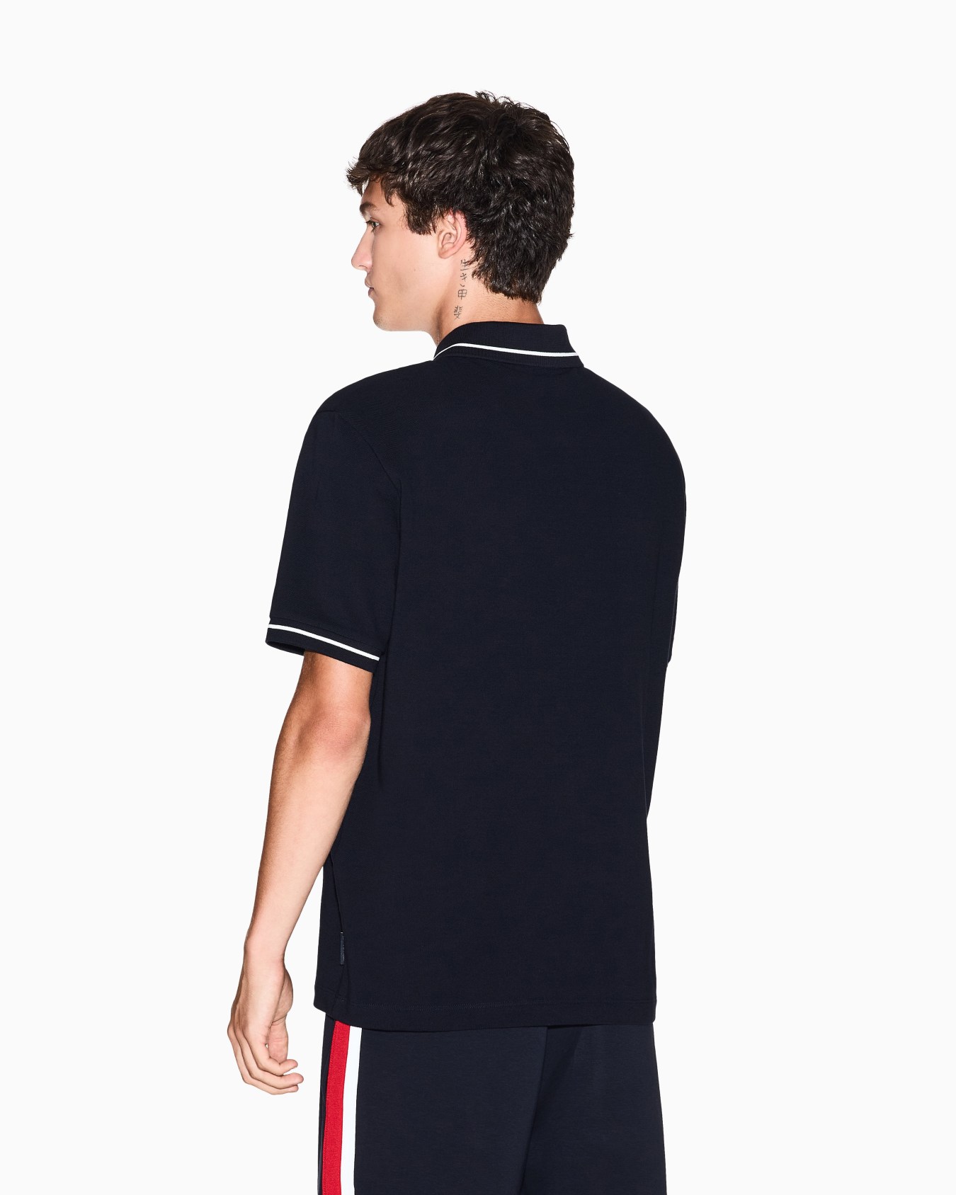 Regular fit polo shirt with zip and contrasting bands Slide 2