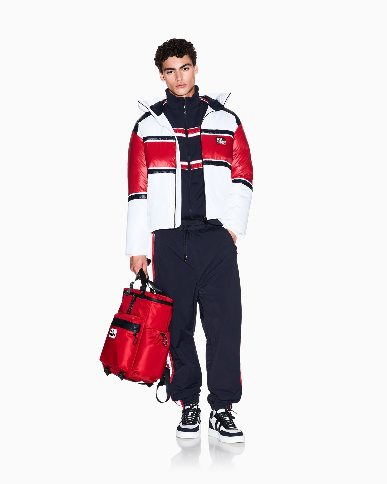 Bomber jacket with contrasting stripes Slide 1