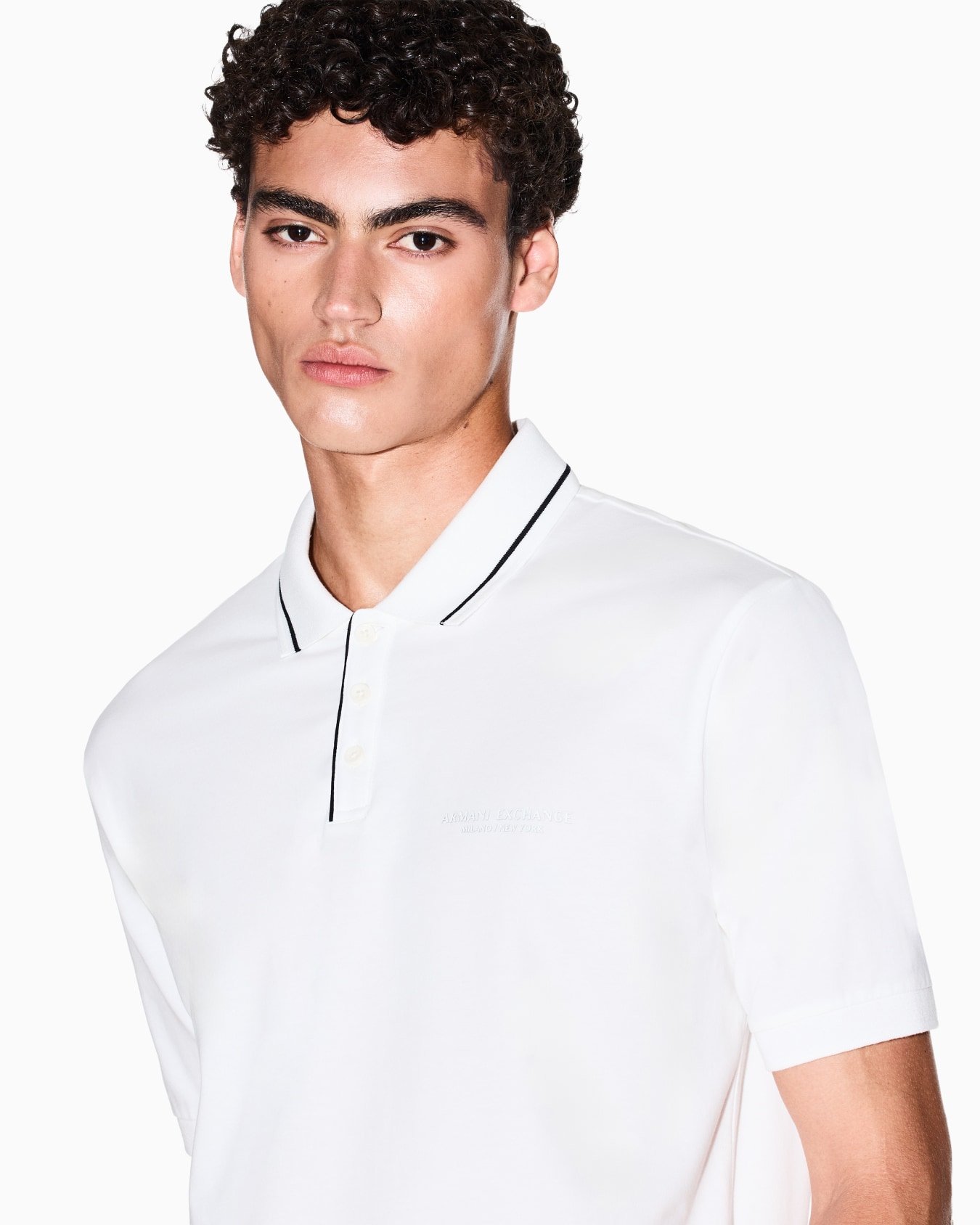 Regular fit polo shirt in stretch jersey Slide 4