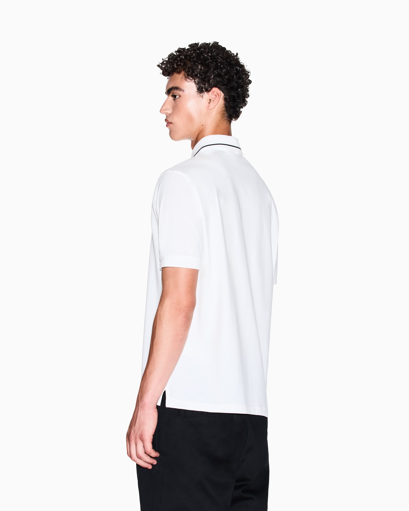 Regular fit polo shirt in stretch jersey Slide 2