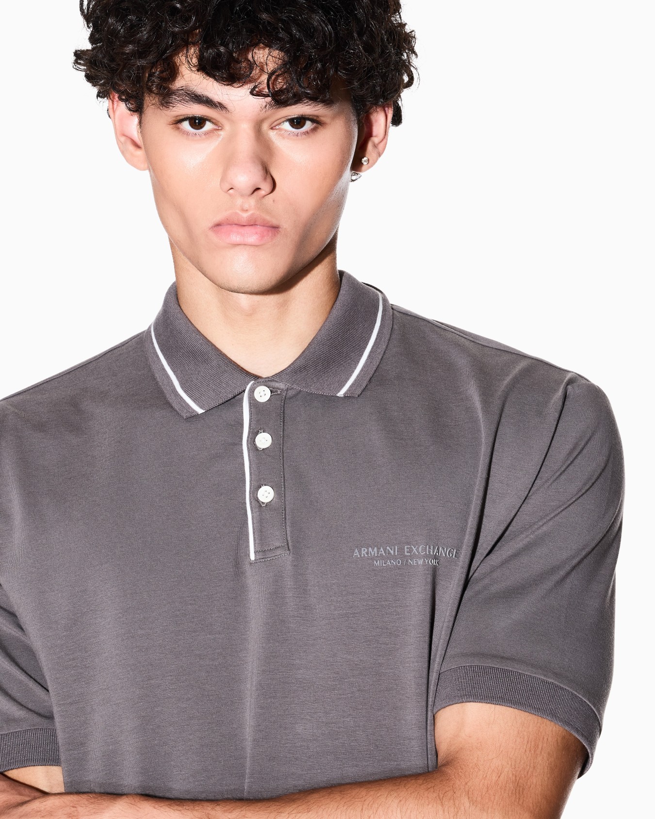 Regular fit polo shirt in stretch jersey Slide 4
