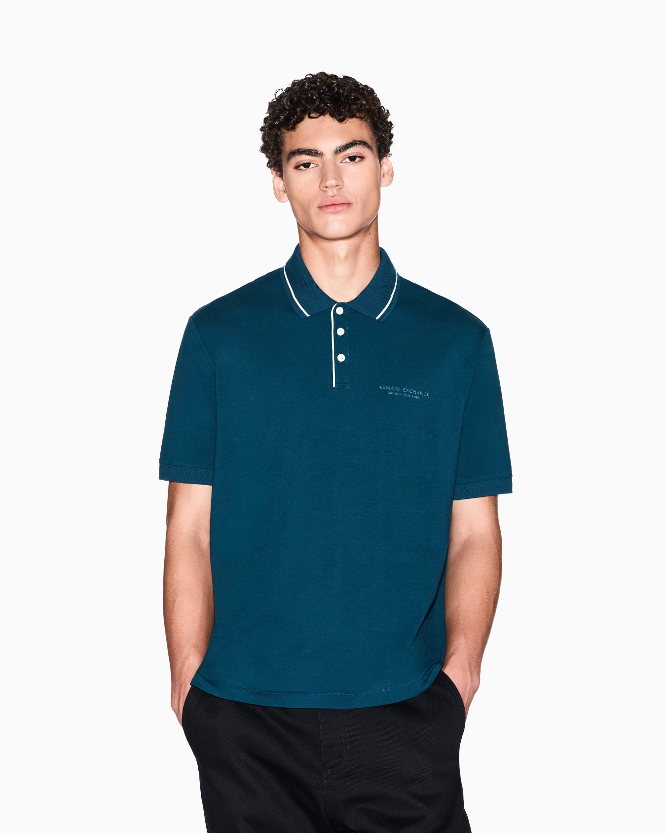 Polo coupe régulière en jersey extensible Diapositive 3