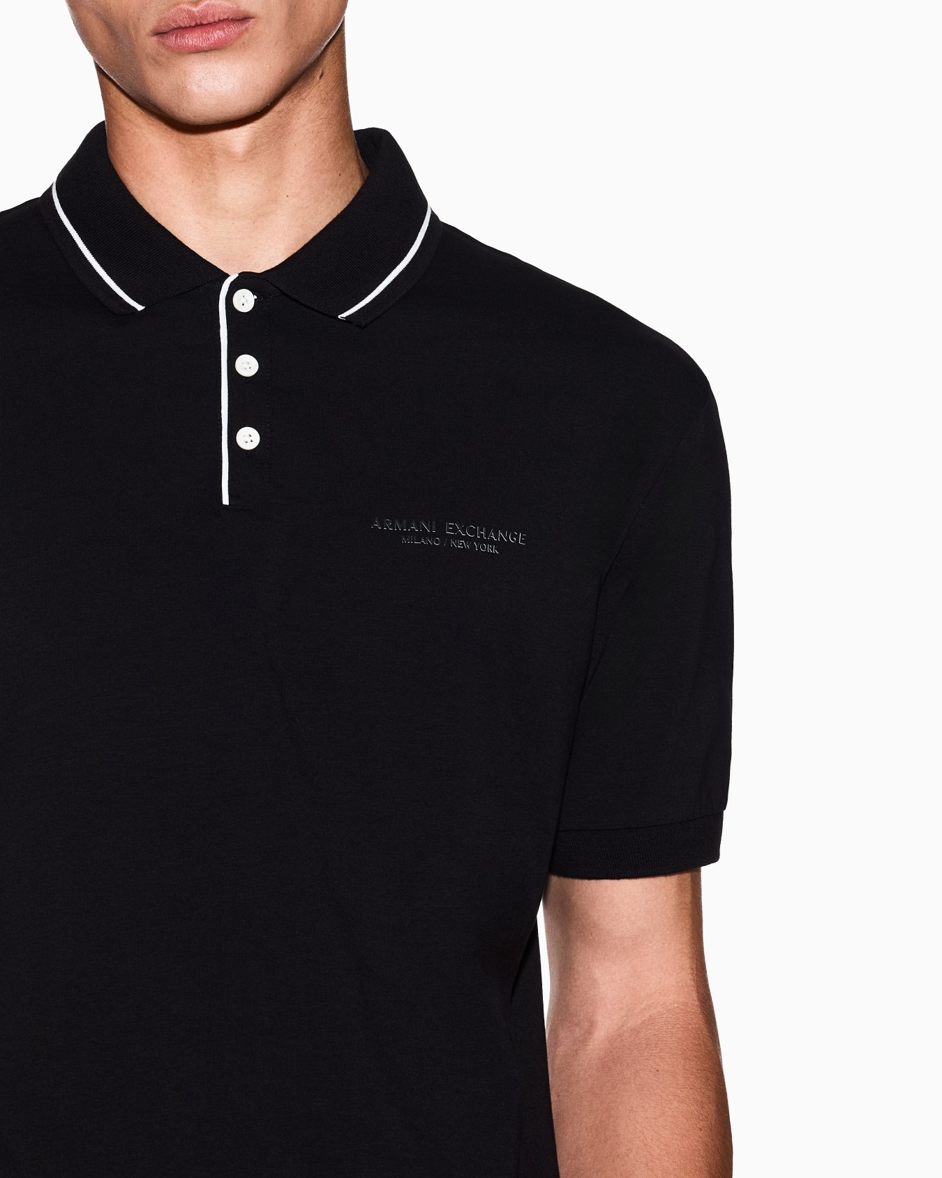 Regular fit polo shirt in stretch jersey Slide 4