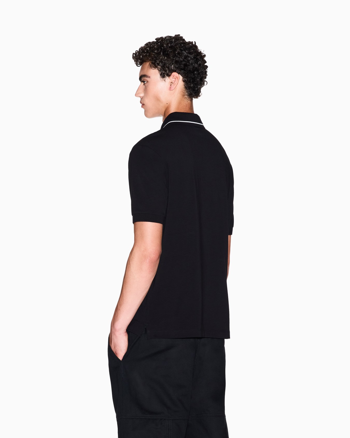 Regular fit polo shirt in stretch jersey Slide 2