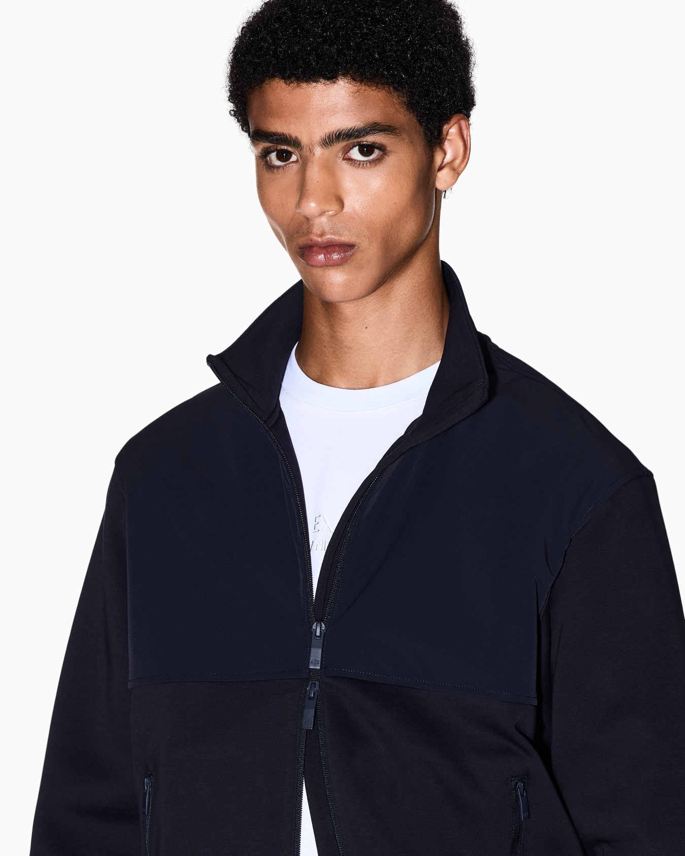 Full zip bimaterial sweatshirt Slide 4