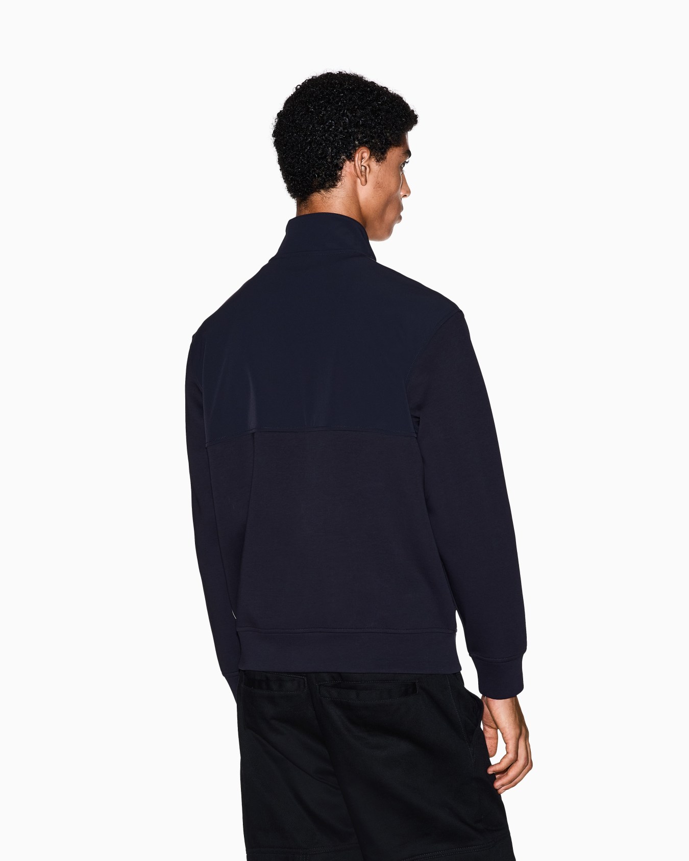 Full zip bimaterial sweatshirt Slide 2