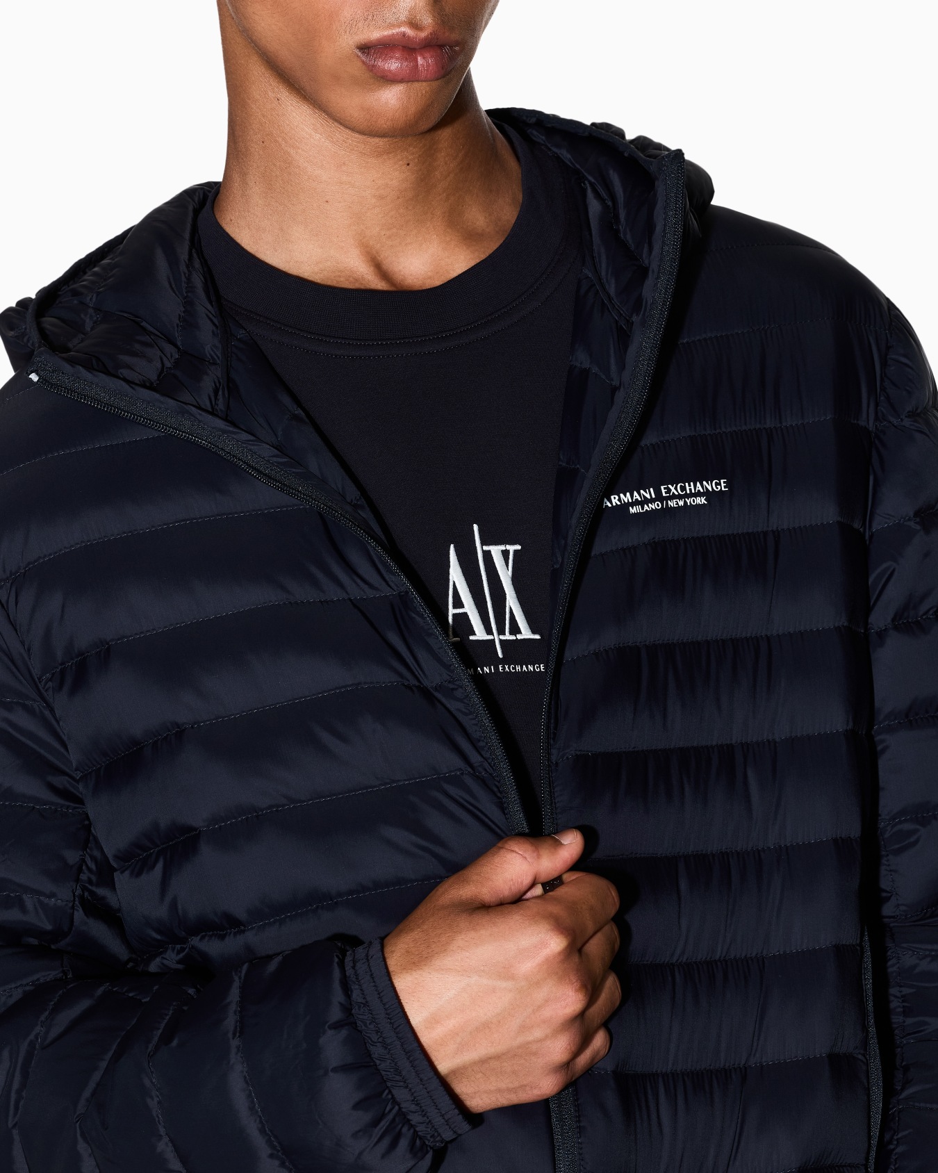 Full zip down jacket with hood Slide 4