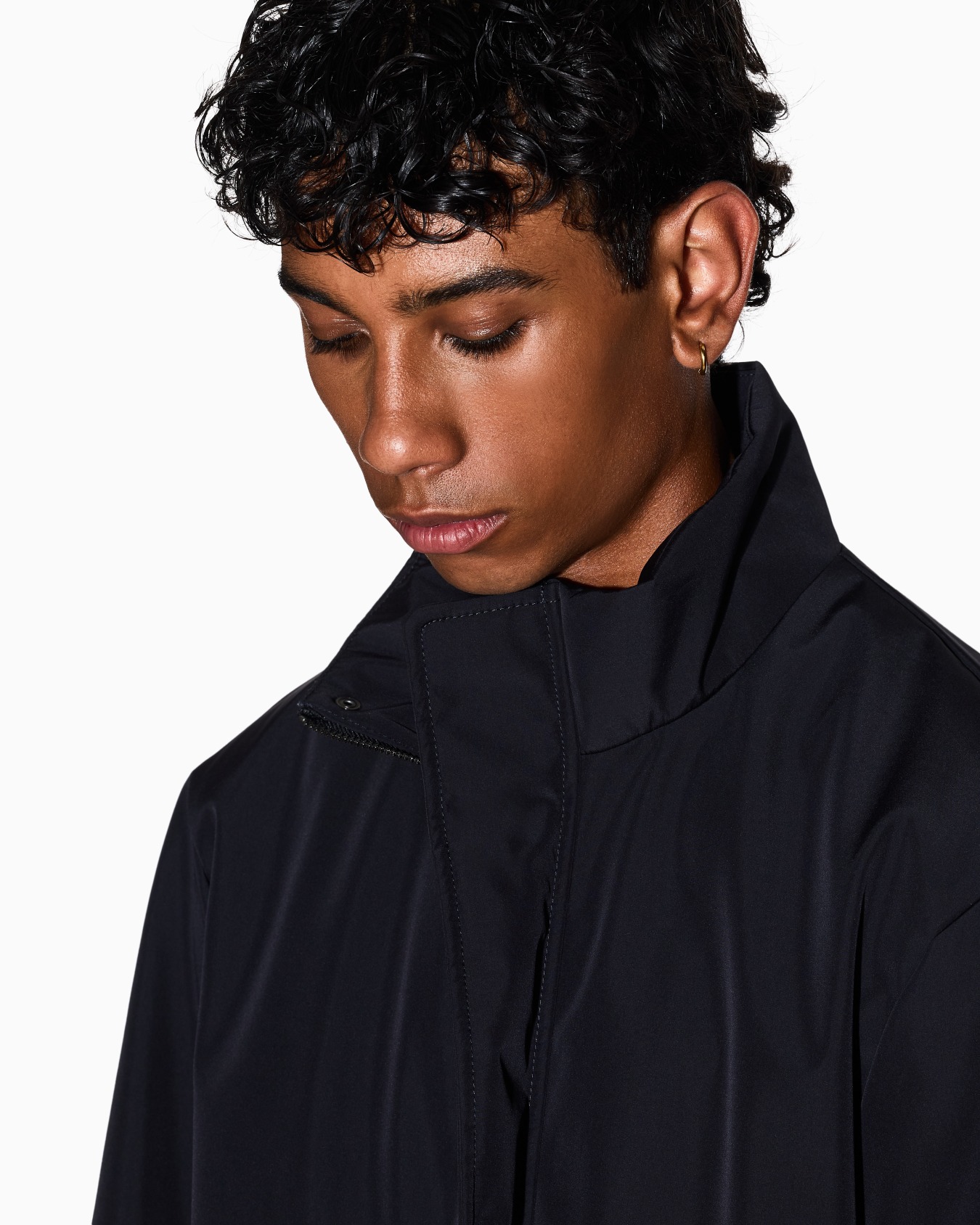 Full zip trench coat in fleece fabric Slide 4