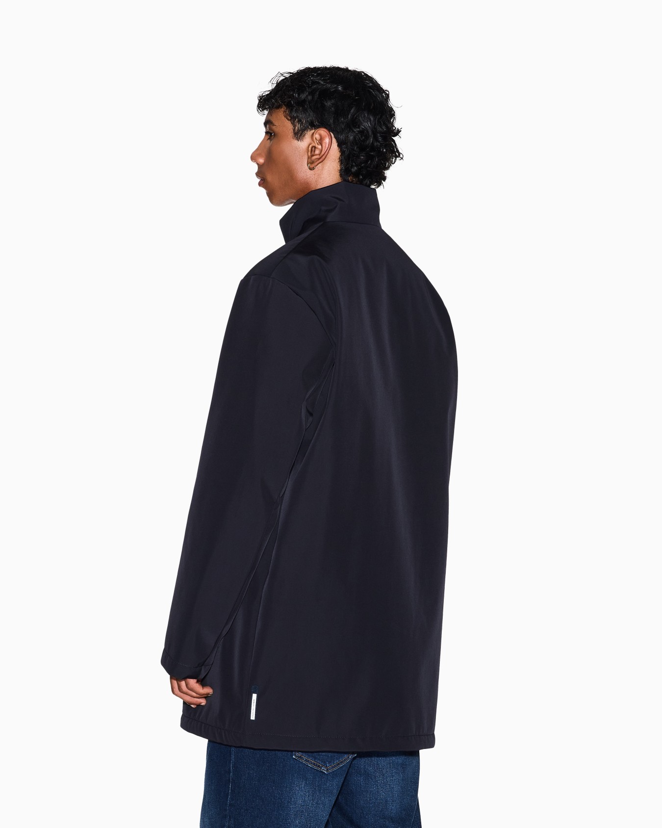 Full zip trench coat in fleece fabric Slide 2
