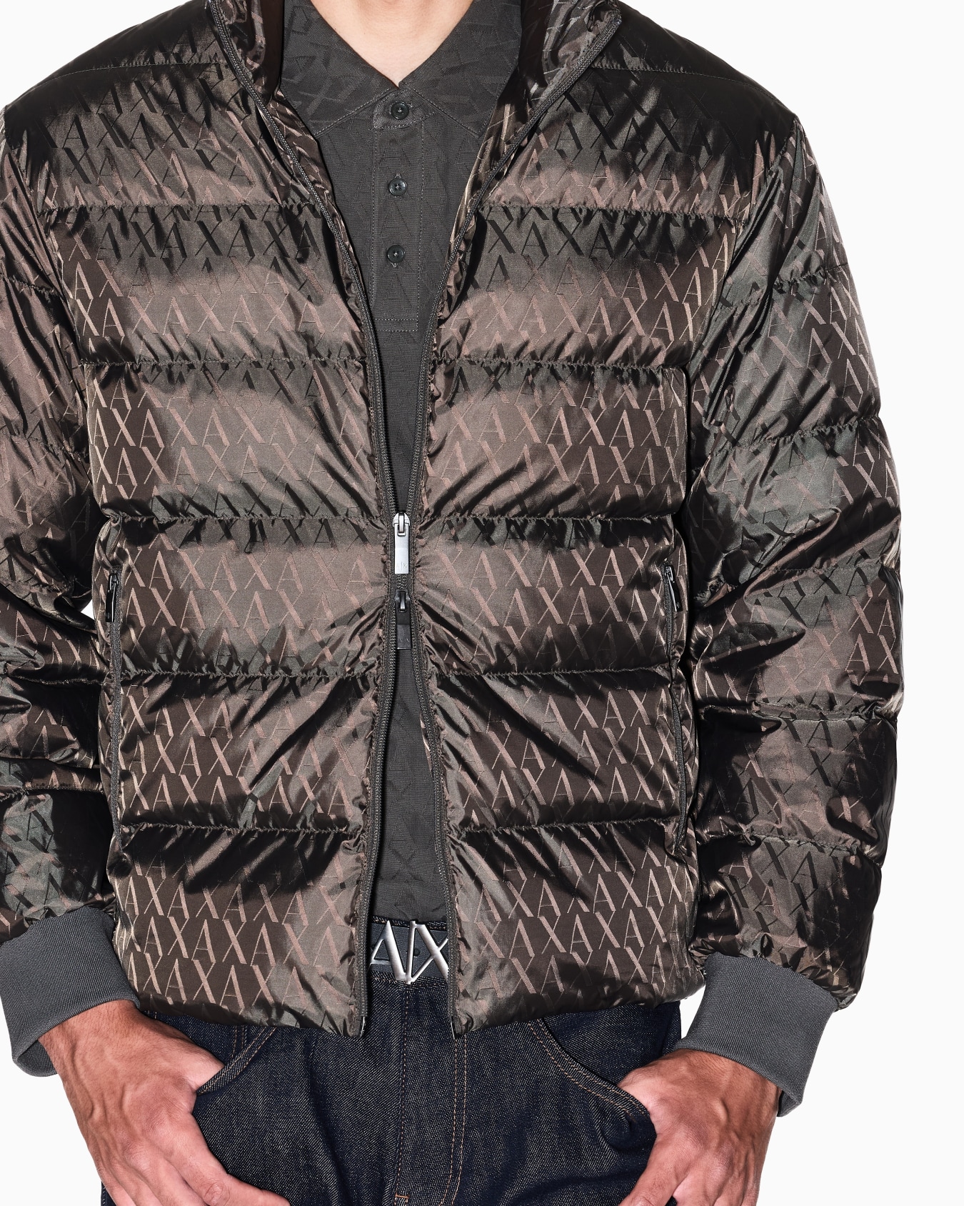 Fabric jacket with allover logo Slide 4