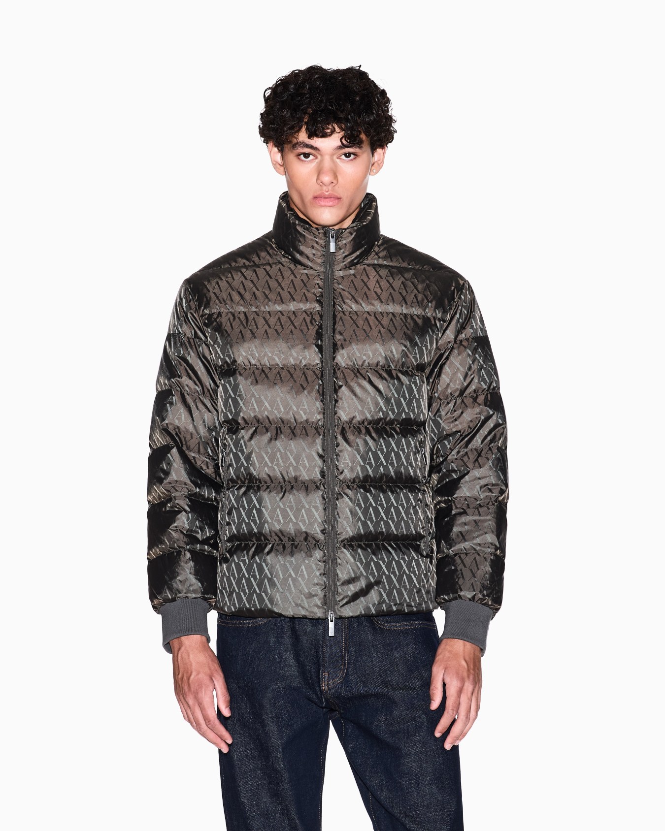Fabric jacket with allover logo Slide 3